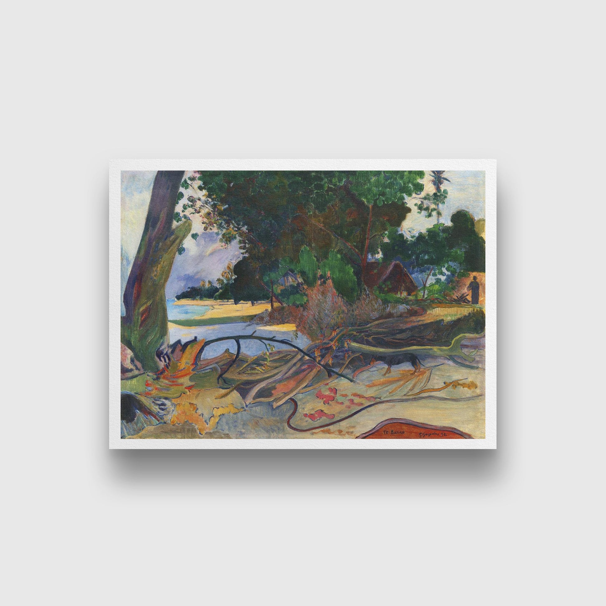 The Hibiscus Tree Painting - Meri Deewar 4 : 3 Horizontal Premium Wall Art Canvas by MeriDeewar