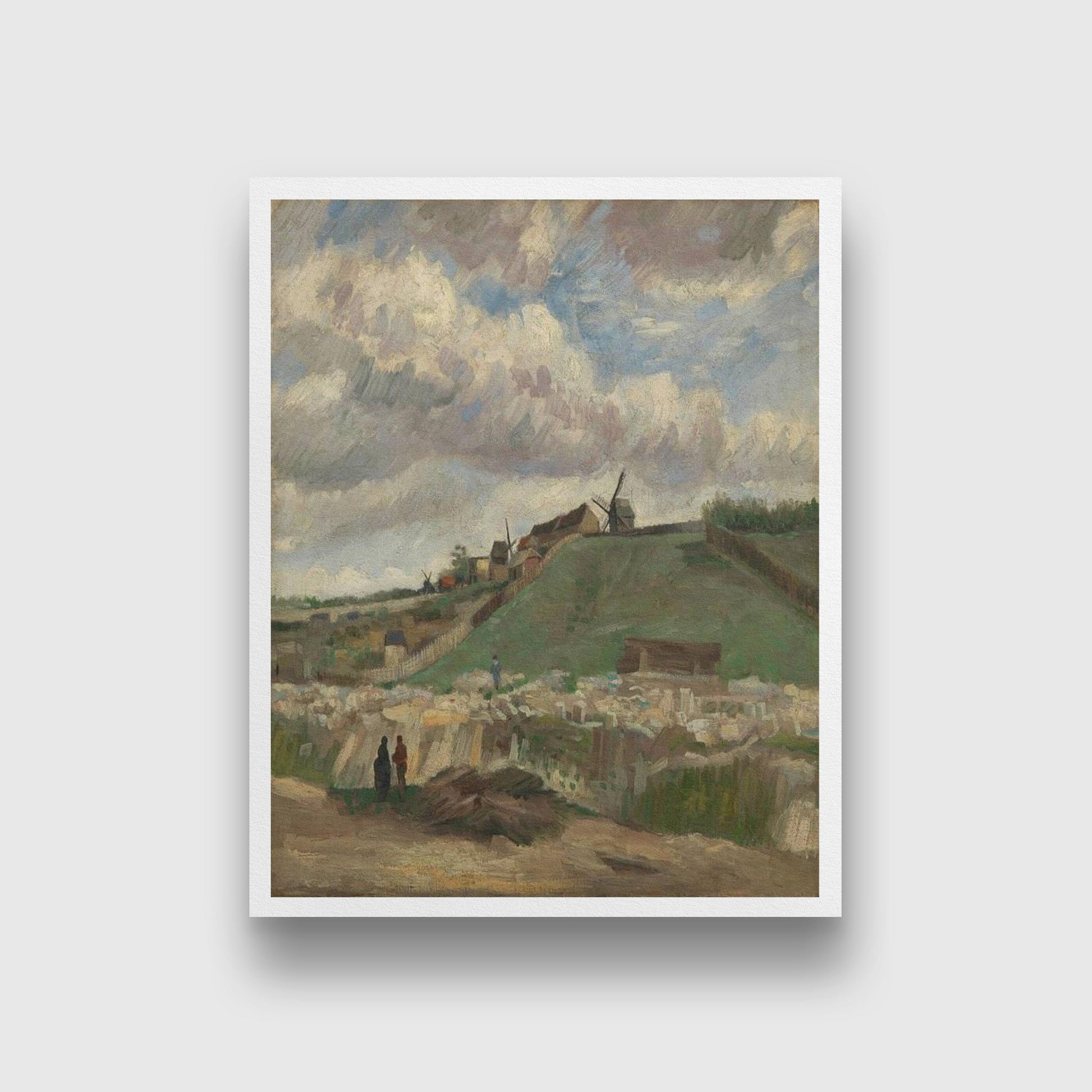 The Hill of Montmartre with Stone Quarry 1886 -Vincent Van Gogh Painting - Meri Deewar 4 :5 Vertical Premium Wall Art Canvas by MeriDeewar