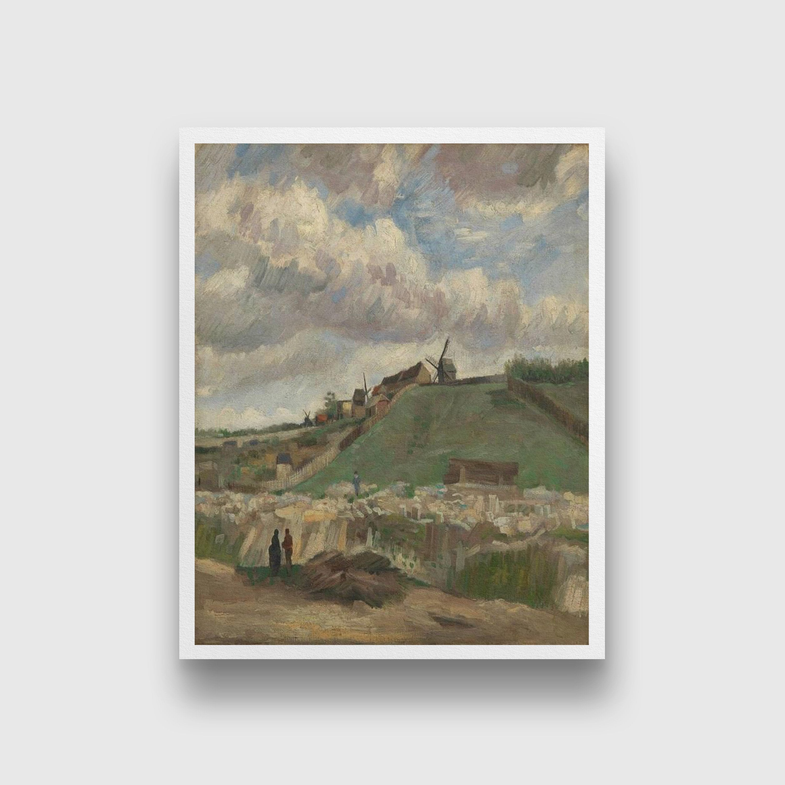 The Hill of Montmartre with Stone Quarry 1886 -Vincent Van Gogh Painting - Meri Deewar 4 :5 Vertical Premium Wall Art Canvas by MeriDeewar