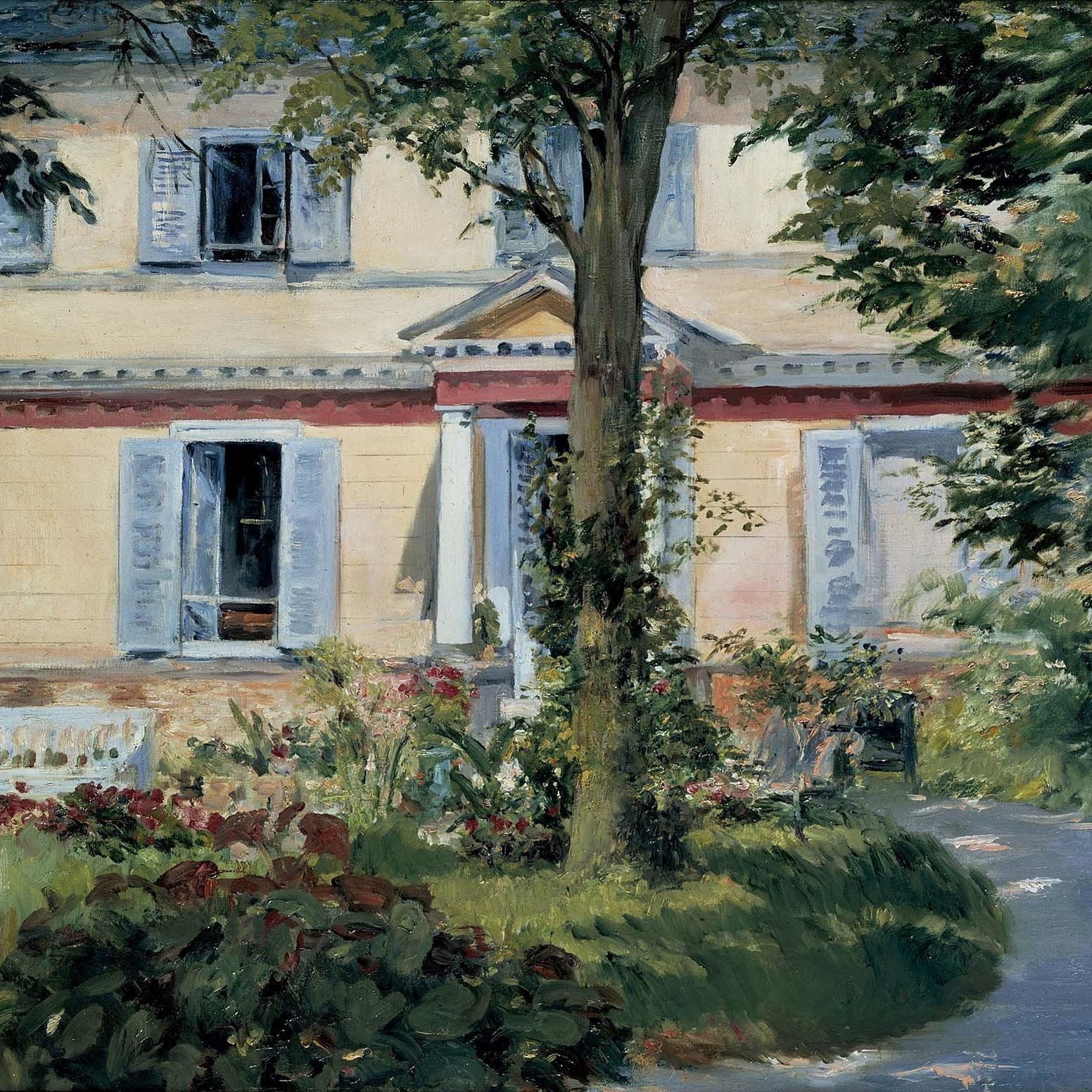 The House at Rueil Painting - Meri Deewar 4 : 3 Horizontal Premium Wall Art Canvas by MeriDeewar