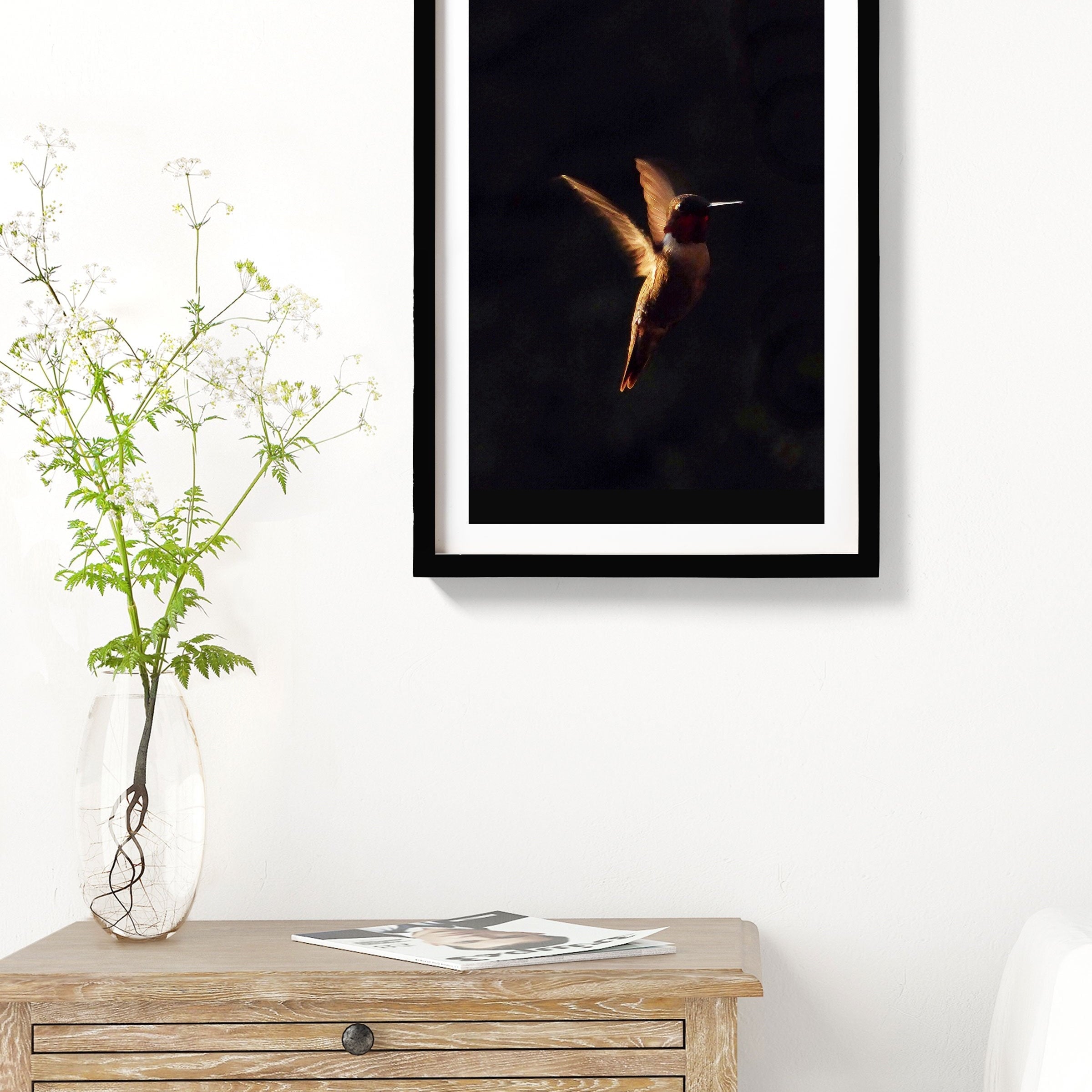 The humming bird Painting - Meri Deewar 2 : 3 Vertical Premium Wall Art Canvas by MeriDeewar