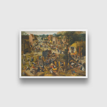 The Kermesse of St George Painting - Meri Deewar 4 : 3 Horizontal Premium Wall Art Canvas by MeriDeewar