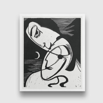 The Kiss Ernst Ludwig Kirchner Painting - MeriDeewar 5 : 6 Vertical Premium Wall Art Canvas by MeriDeewar