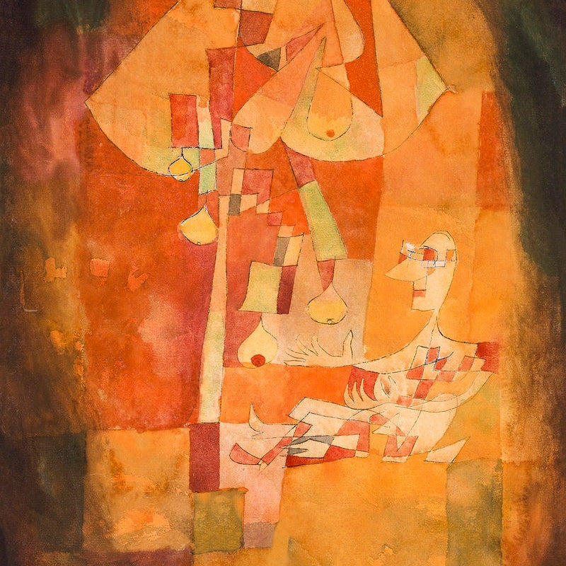 The Man Under the Pear Tree painting - Meri Deewar 3 : 4.2 Vertical Premium Wall Art Canvas by MeriDeewar