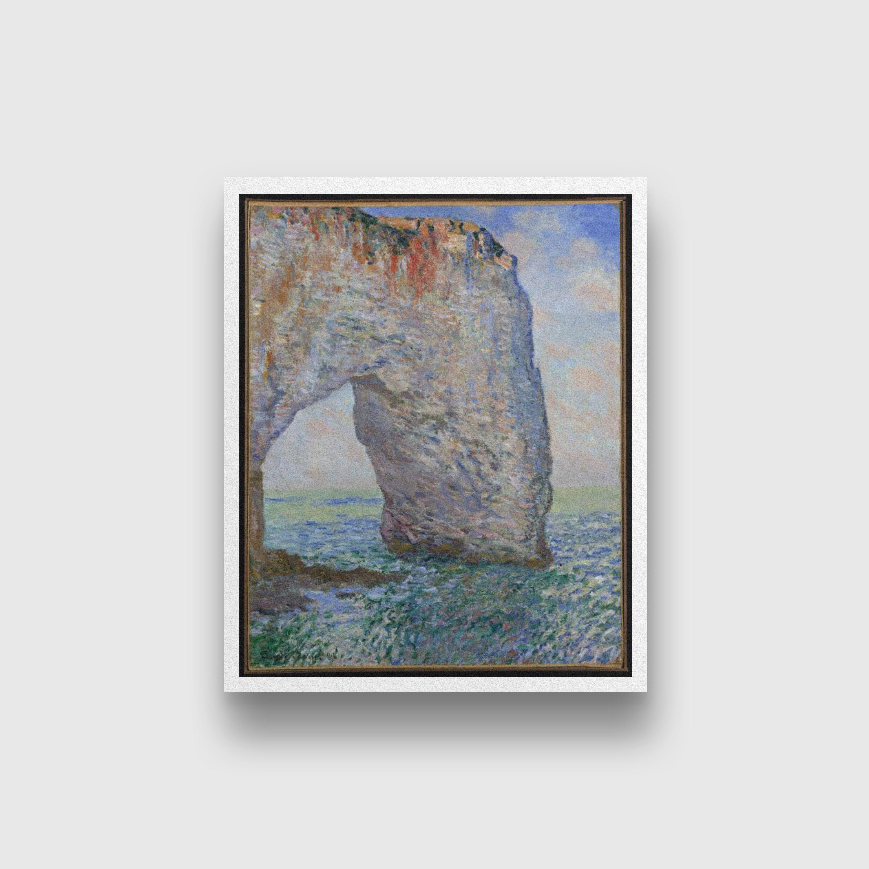 The Manneporte near Etretat Painting Made By Claude Monet-Meri Deewar 4 :5 Vertical Premium Wall Art Canvas by MeriDeewar
