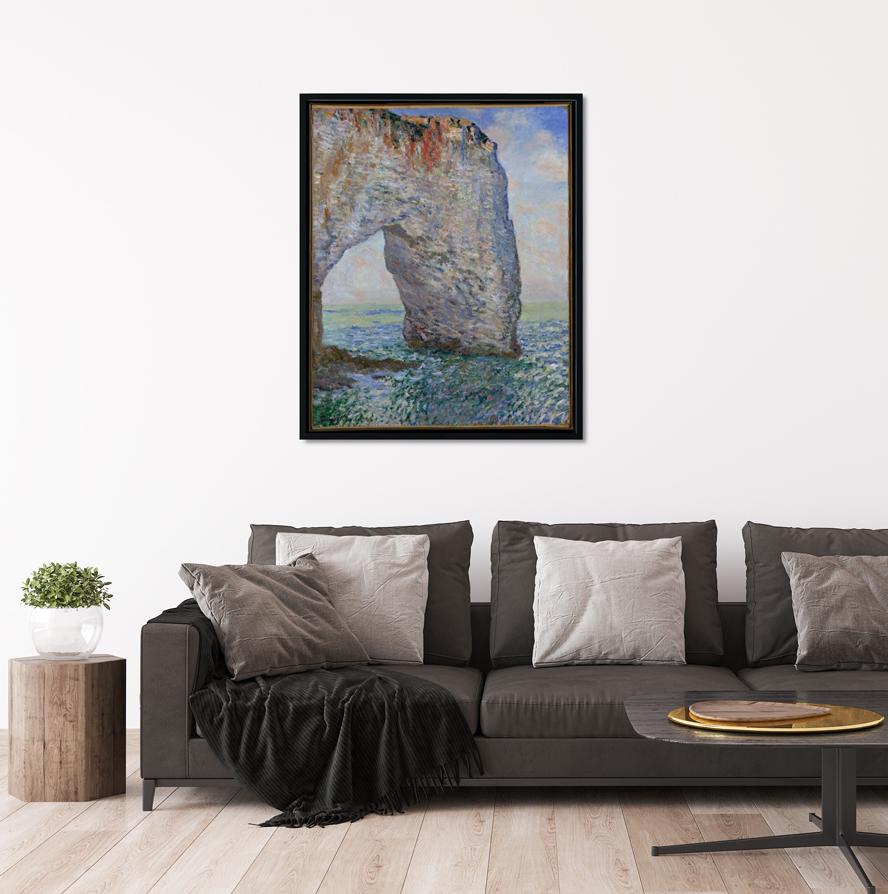 The Manneporte near Etretat Painting Made By Claude Monet-Meri Deewar 4 :5 Vertical Premium Wall Art Canvas by MeriDeewar