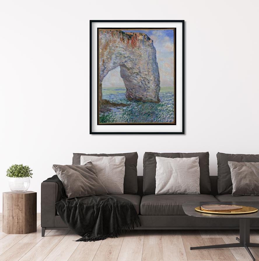The Manneporte near Etretat Painting Made By Claude Monet-Meri Deewar 4 :5 Vertical Premium Wall Art Canvas by MeriDeewar
