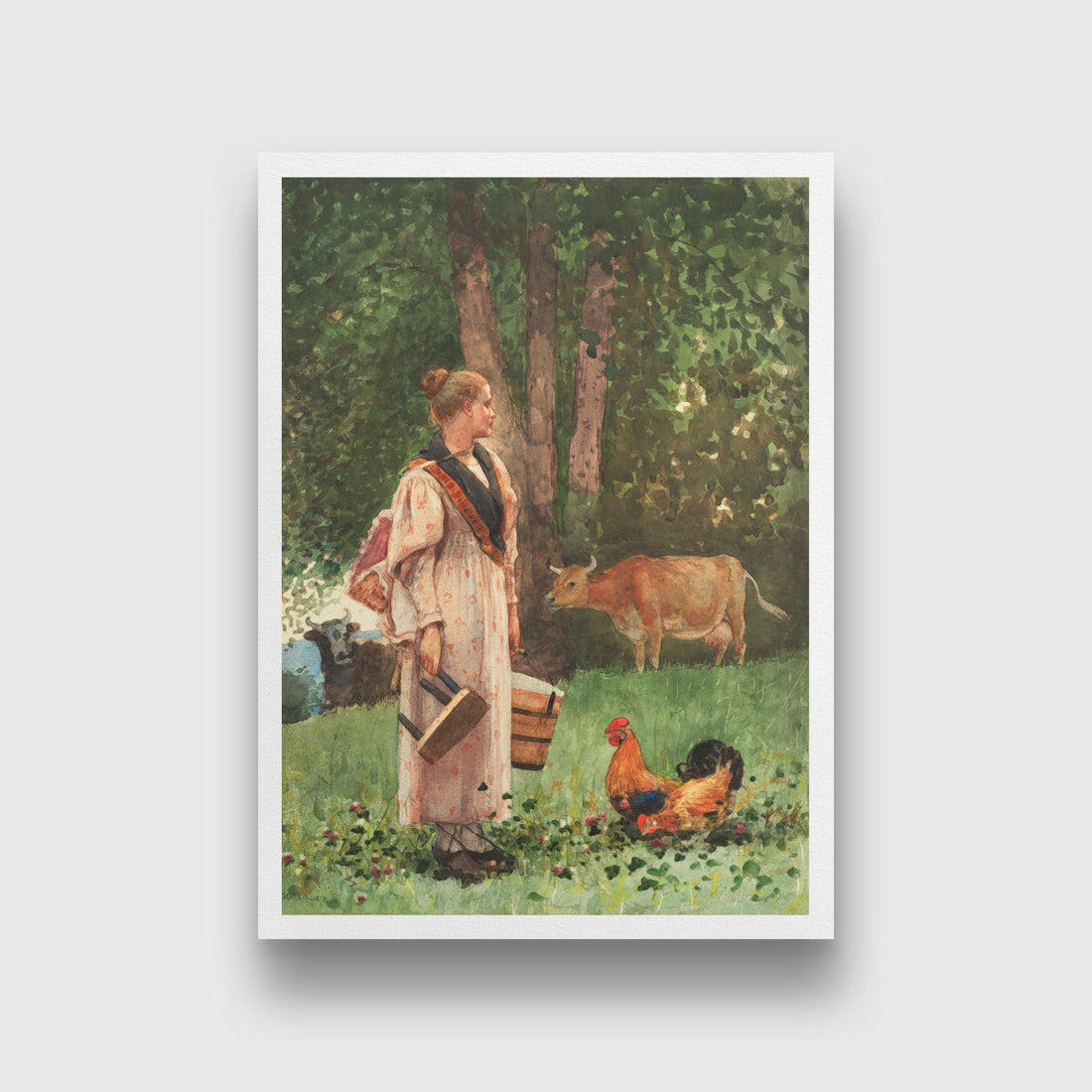 The Milk Maid painting - Meri Deewar 4 X 5.5 Vertical Premium Wall Art Canvas by MeriDeewar