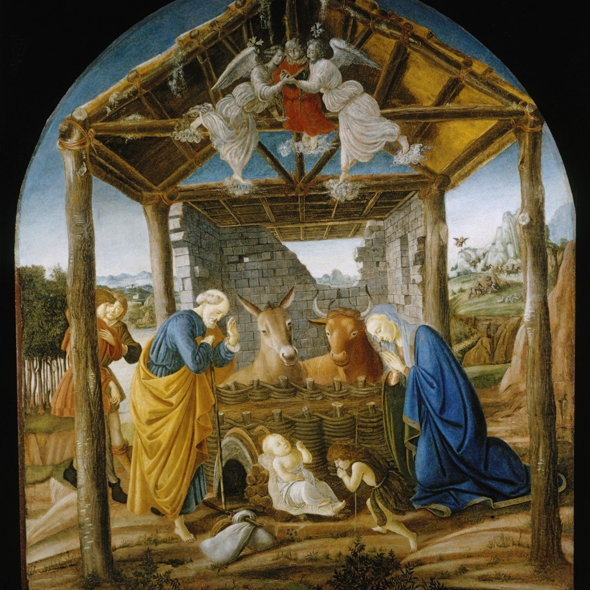 The Nativity Painting - Meri Deewar 1 : 1 Square Premium Wall Art Canvas by MeriDeewar