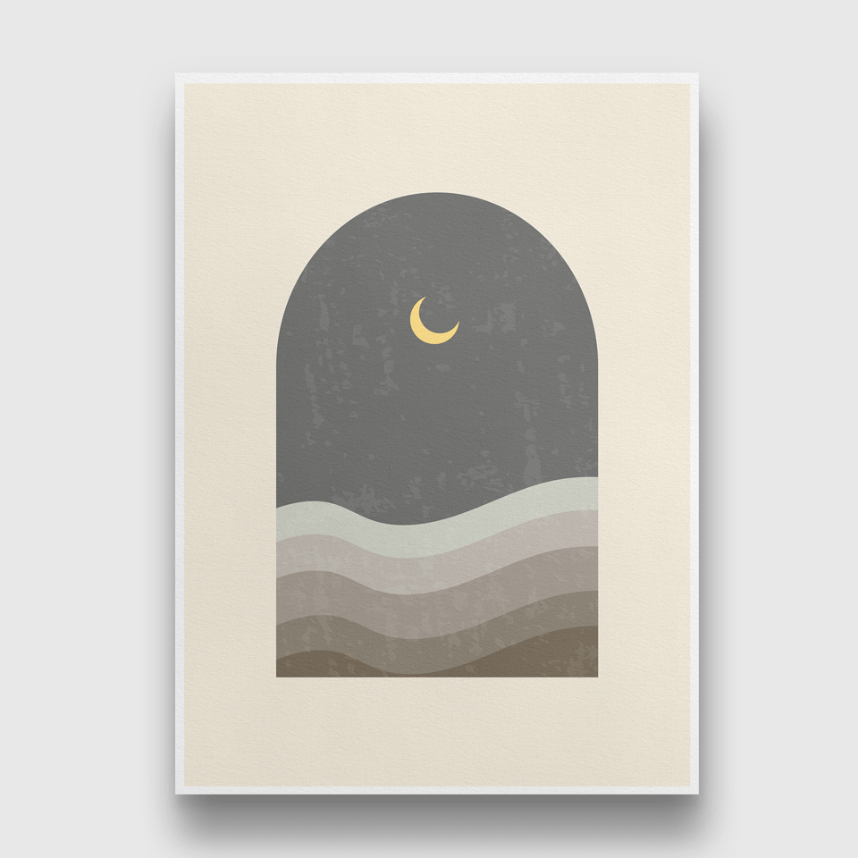 The Night Mode Abstract Art Painting 4 X 5.5 Vertical Premium Wall Art Canvas by MeriDeewar