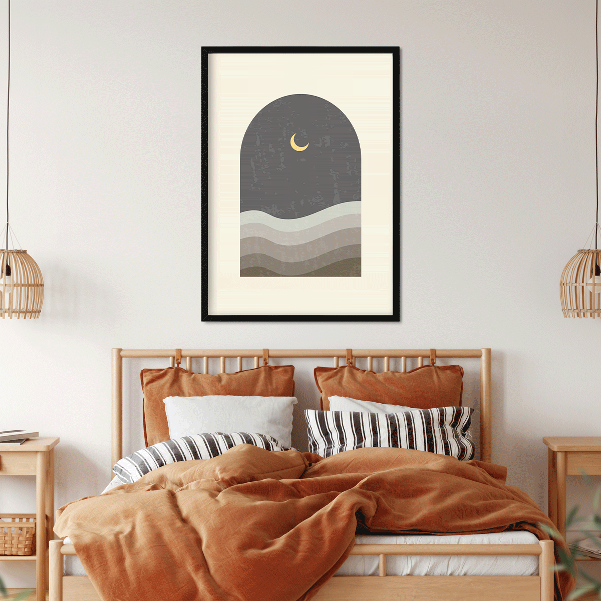 The Night Mode Abstract Art Painting 4 X 5.5 Vertical Premium Wall Art Canvas by MeriDeewar