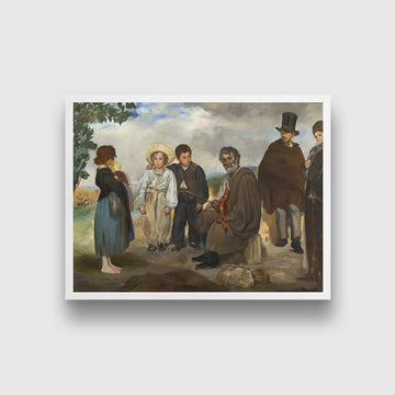 The Old Musician Painting - Meri Deewar 4 : 3 Horizontal Premium Wall Art Canvas by MeriDeewar