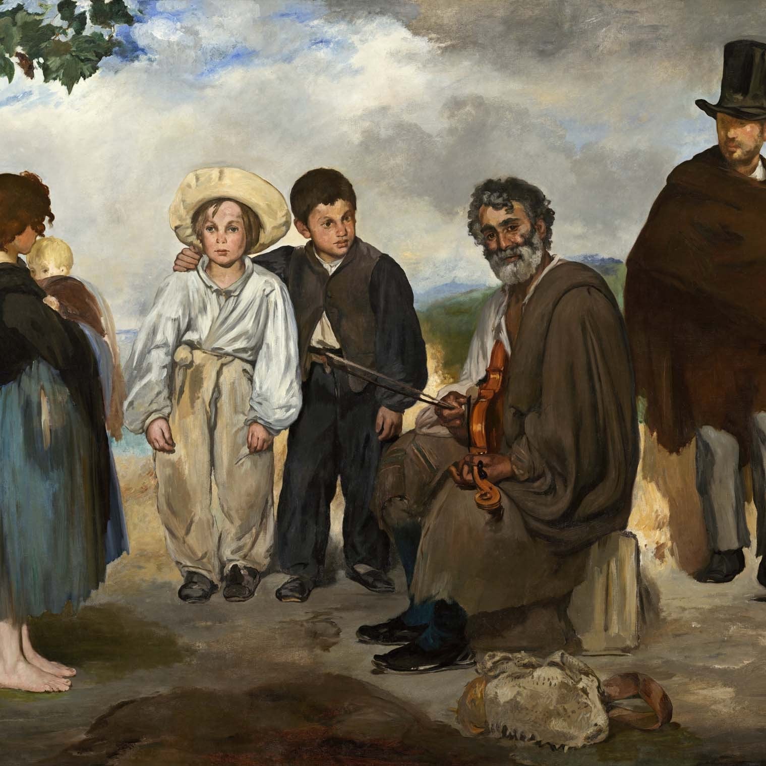 The Old Musician Painting - Meri Deewar 4 : 3 Horizontal Premium Wall Art Canvas by MeriDeewar