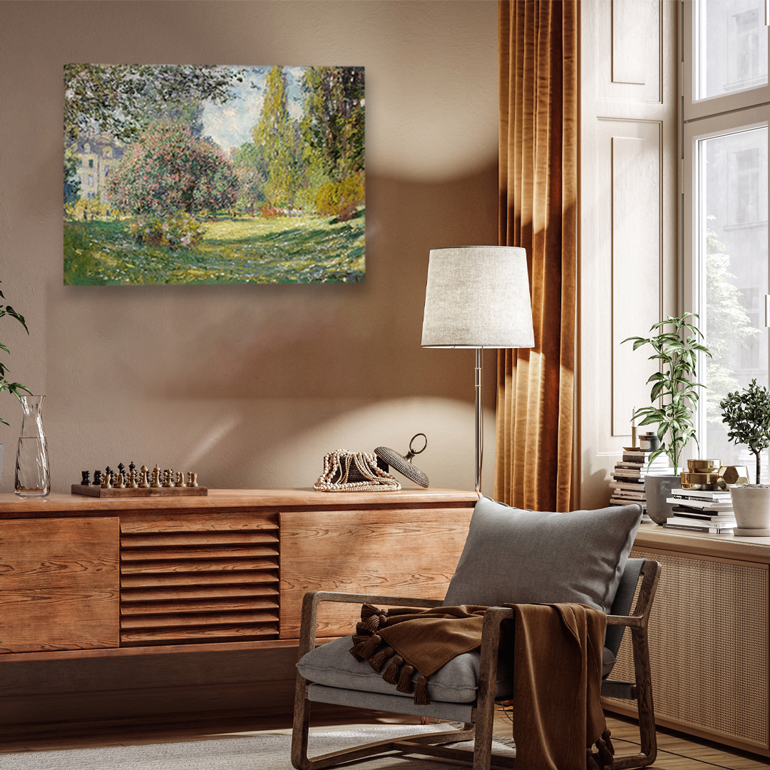 The Parc Monceau Painting 4 : 3 Horizontal Premium Wall Art Canvas by MeriDeewar