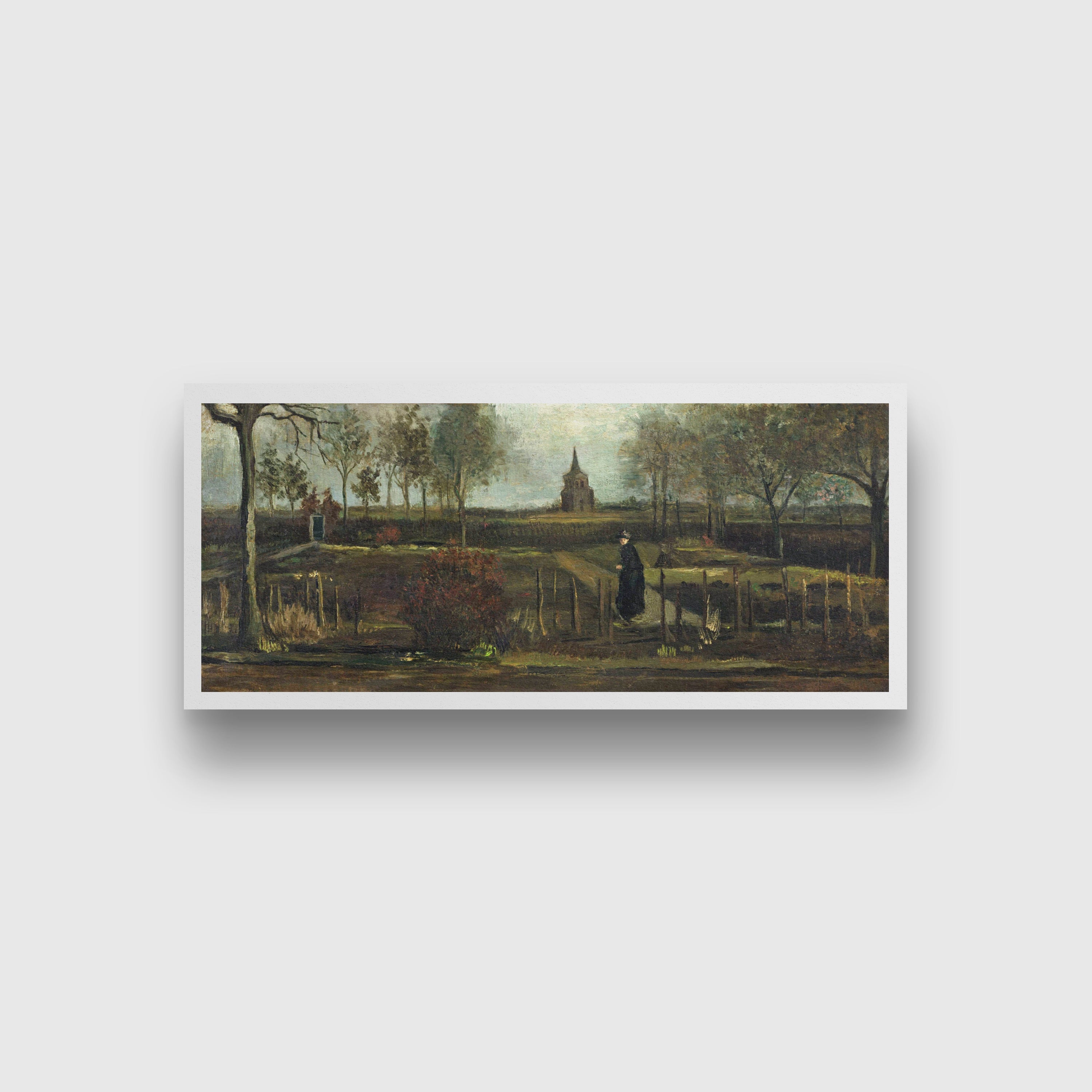 The Parsonage Garden at Nuenen (1884) famous painting 2 : 1 Horizontal Premium Wall Art Canvas by MeriDeewar