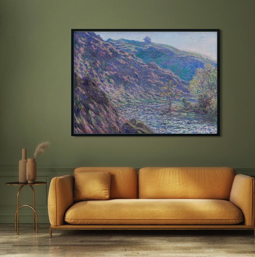 The Petite Creuse River Painting by Claude Monet - Meri Deewar 4 : 3 Horizontal Premium Wall Art Canvas by MeriDeewar