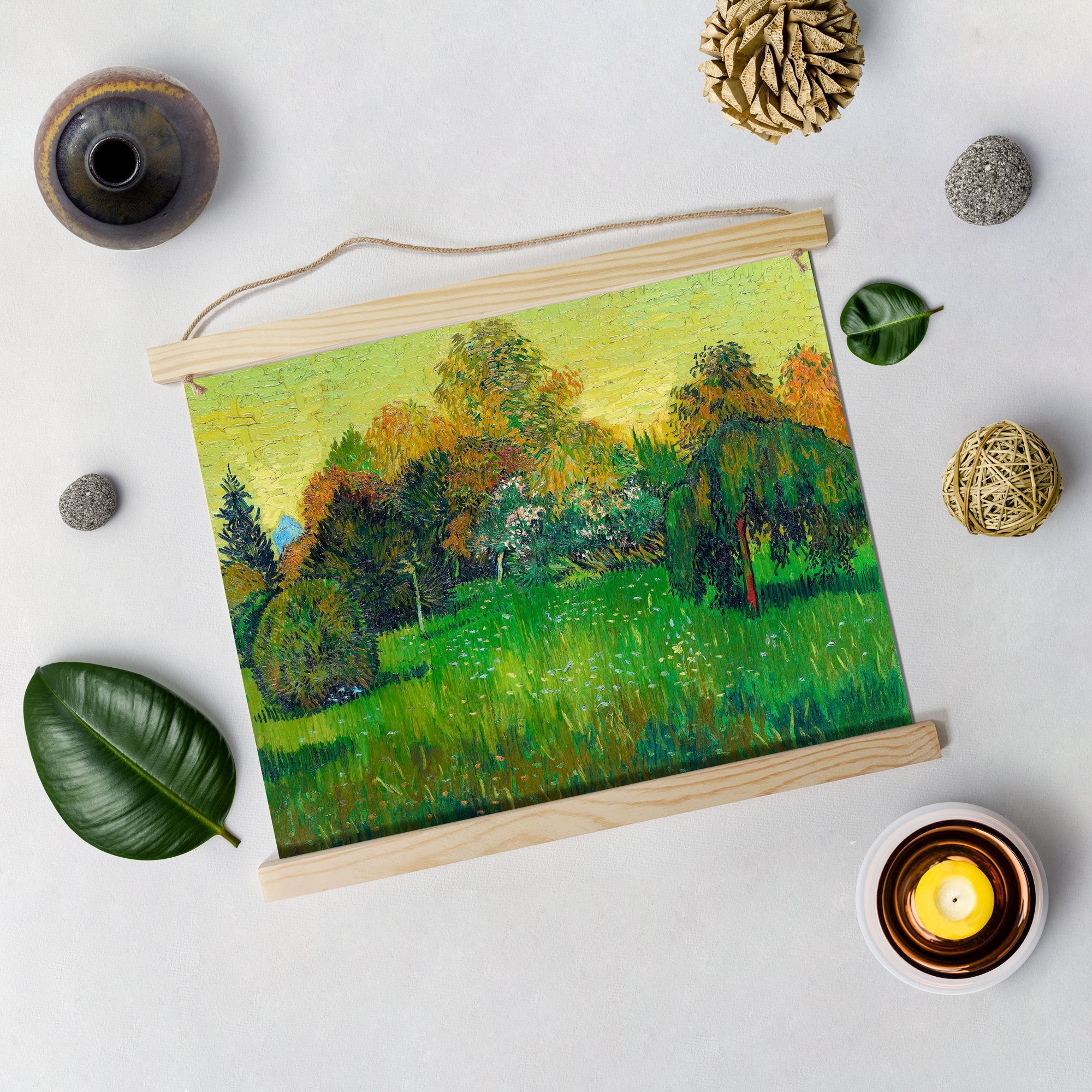 The Poet's Garden Painting By Van Gogh Hanging Canvas - Meri Deewar Hanging Canvas Premium Wall Art Canvas by MeriDeewar