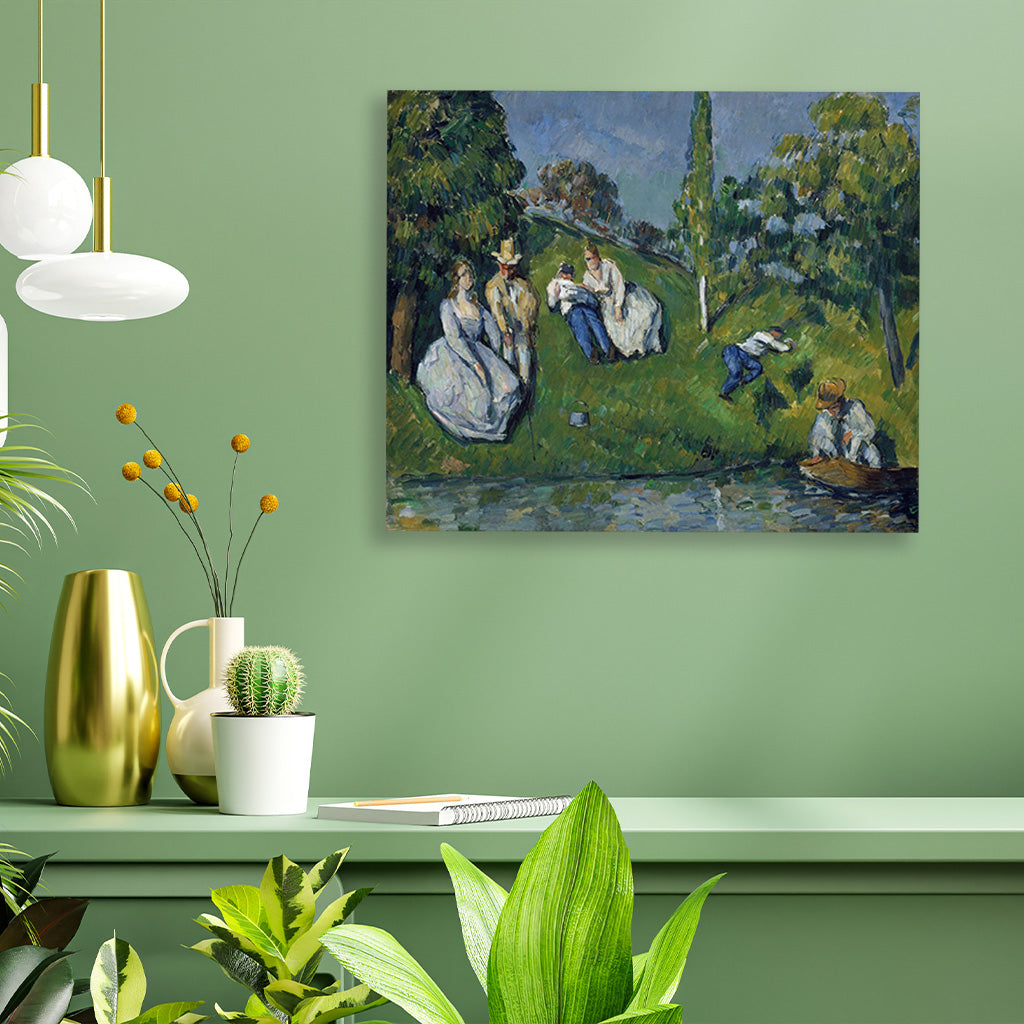 The Pond Painting - Meri Deewar 6 : 5 Horizontal Premium Wall Art Canvas by MeriDeewar
