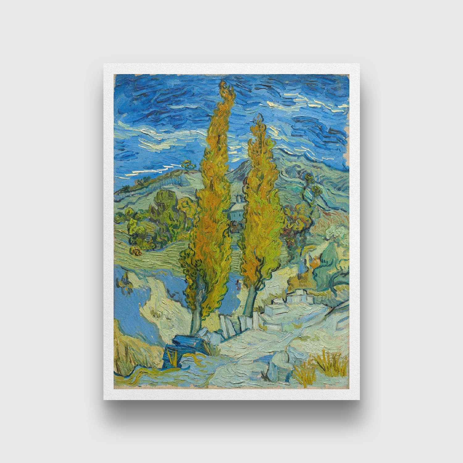THE POPLARS AT SAINT-RÉMY, 1889 Van gogh Painting 3 : 4 Vertical Premium Wall Art Canvas by MeriDeewar