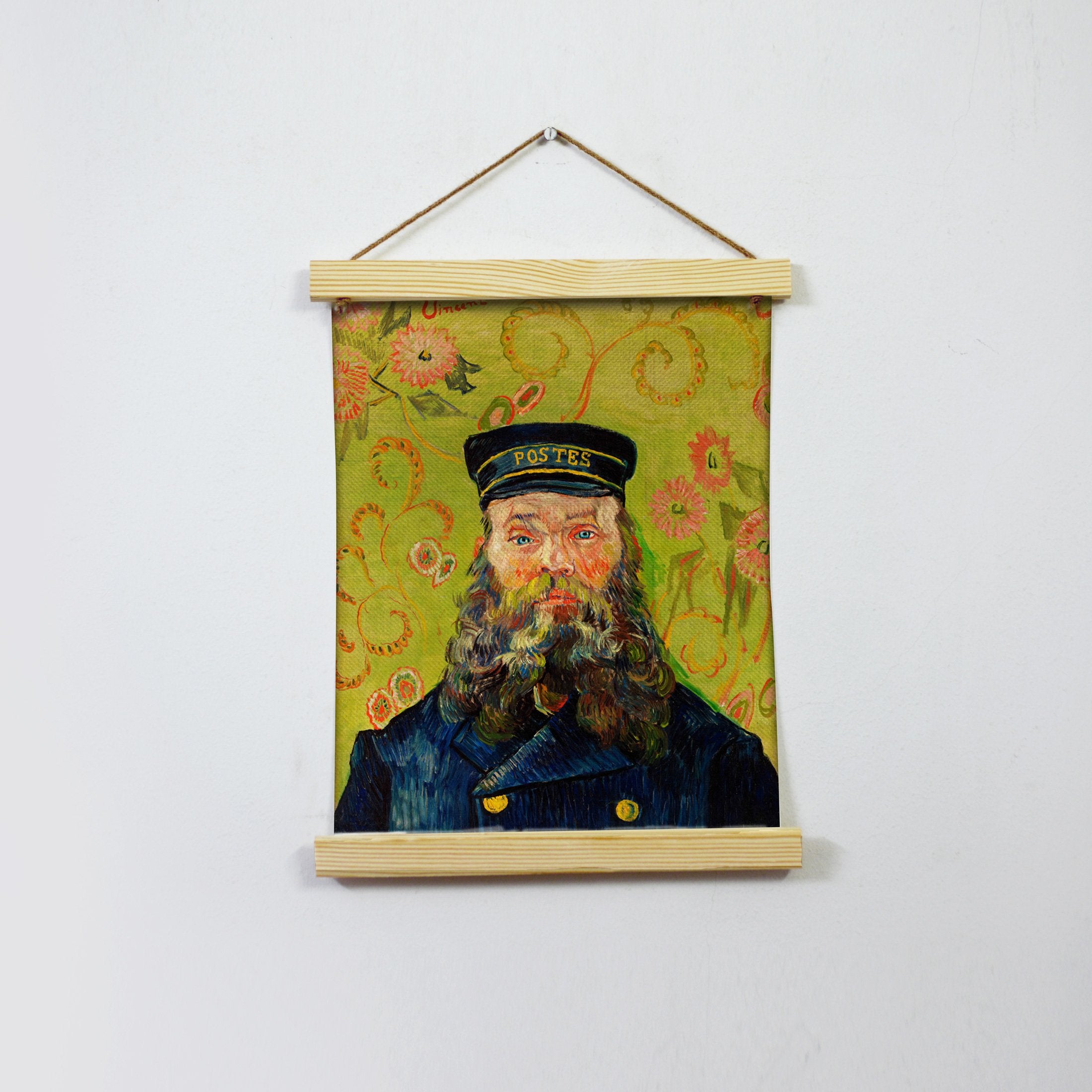 The Postman Painting By Van Gogh Hanging Canvas - Meri Deewar Hanging Canvas Premium Wall Art Canvas by MeriDeewar
