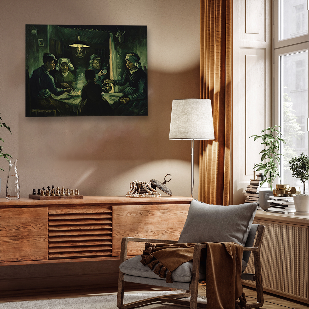 The Potato Eaters Painting 2 : 1 Horizontal Premium Wall Art Canvas by MeriDeewar