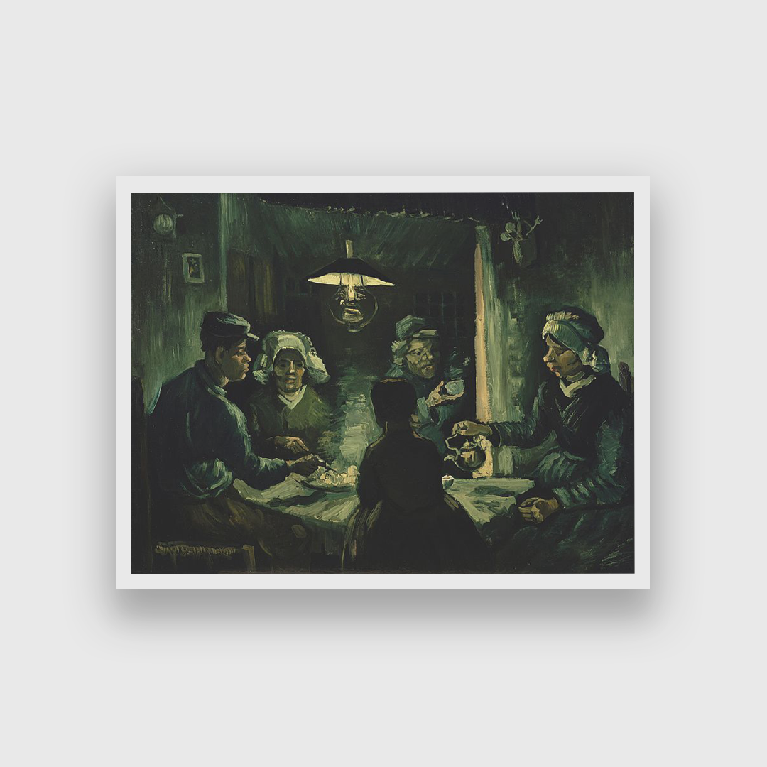 The Potato Eaters Painting 2 : 1 Horizontal Premium Wall Art Canvas by MeriDeewar