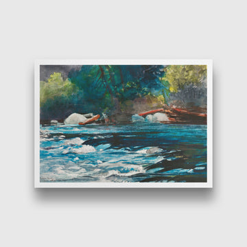 The Rapids, Hudson River, Adirondacks painting - Meri Deewar 3 : 2 Horizontal Premium Wall Art Canvas by MeriDeewar