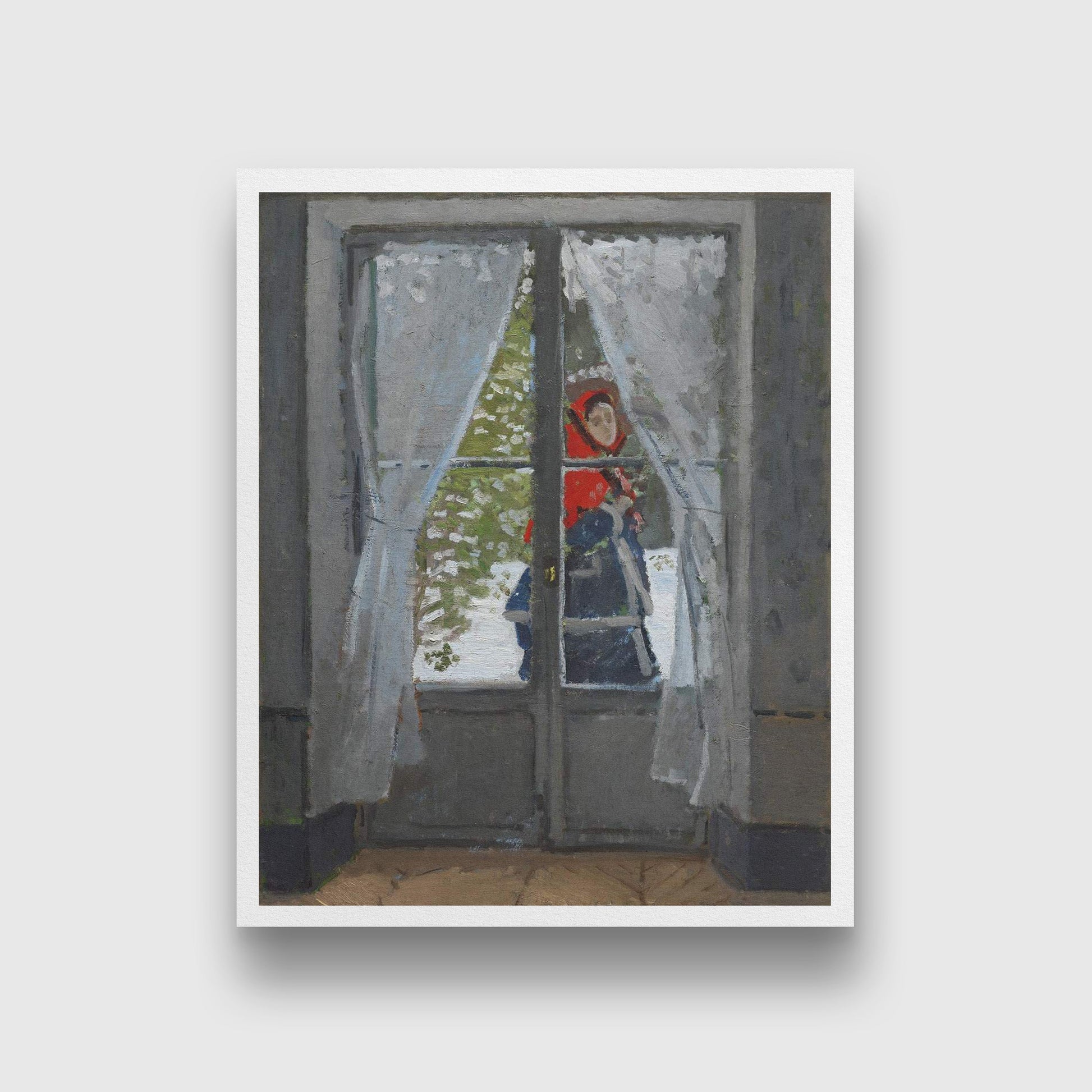 The Red Kerchief Painting - Meri Deewar 4 :5 Vertical Premium Wall Art Canvas by MeriDeewar