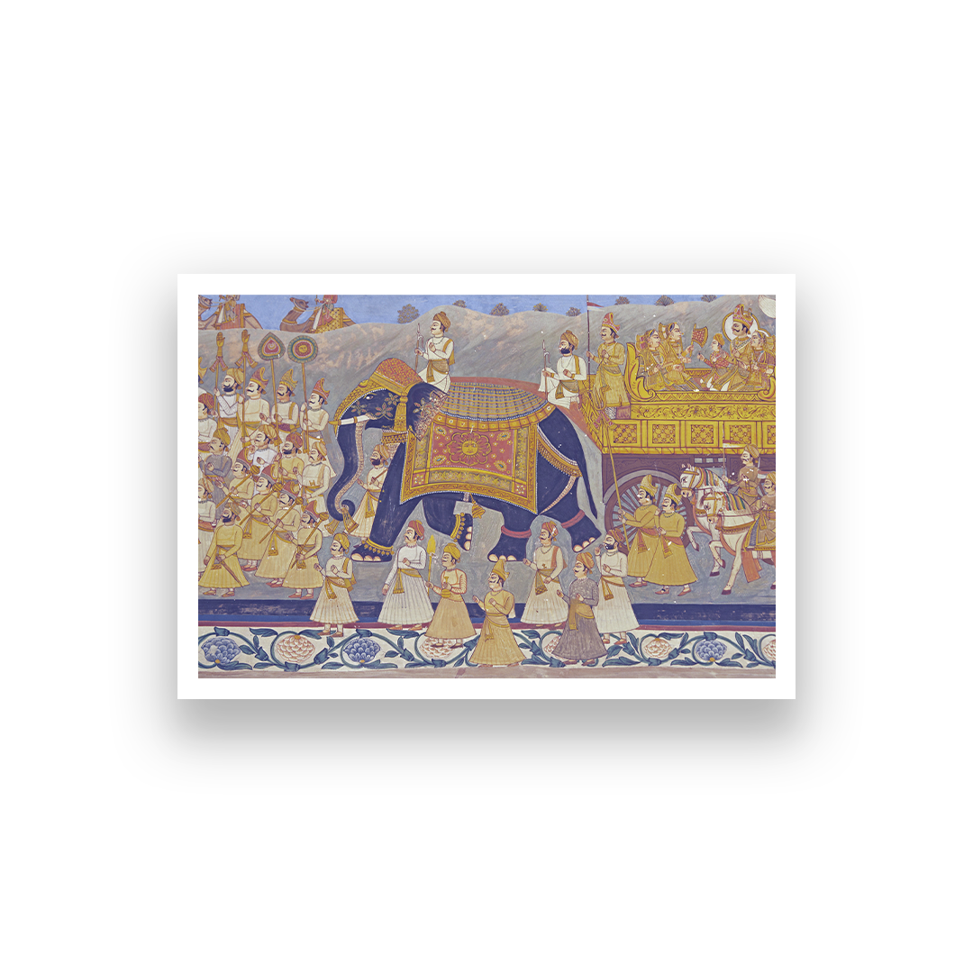 The Royal Procession Traditional Wall Painting 2 : 1 Horizontal Premium Wall Art Canvas by MeriDeewar
