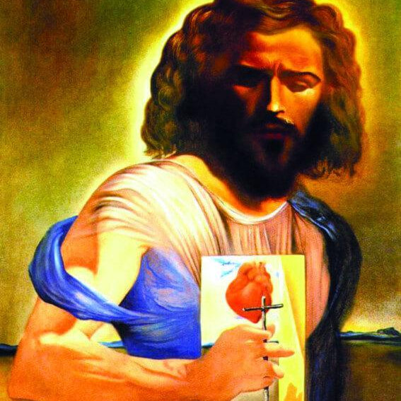 the sacred heart of jesus Painting - Meri Deewar 3 : 4.2 Vertical Premium Wall Art Canvas by MeriDeewar