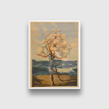 The Ship Painting - Meri Deewar 3 : 4 Vertical Premium Wall Art Canvas by MeriDeewar