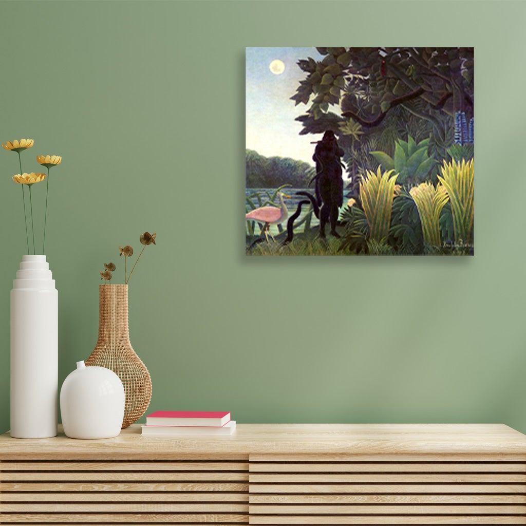 The Snake Charmer famous painting - Meri Deewar 1 : 1 Square Premium Wall Art Canvas by MeriDeewar