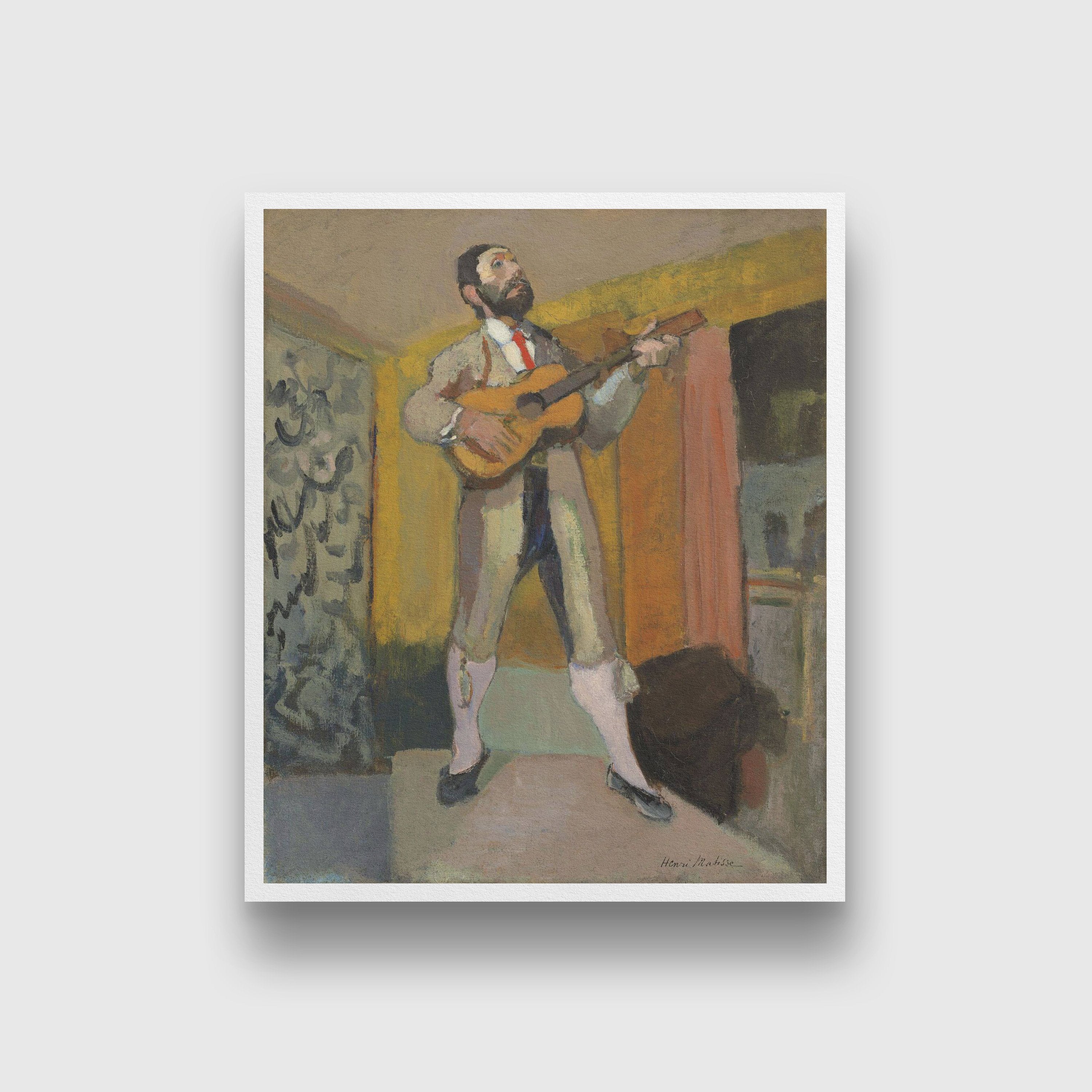 The Standing Guitarist Painting - Meri Deewar 5 : 6 Vertical Premium Wall Art Canvas by MeriDeewar