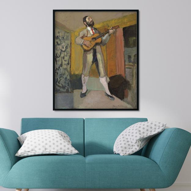 The Standing Guitarist Painting - Meri Deewar 5 : 6 Vertical Premium Wall Art Canvas by MeriDeewar