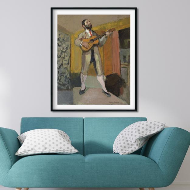 The Standing Guitarist Painting - Meri Deewar 5 : 6 Vertical Premium Wall Art Canvas by MeriDeewar