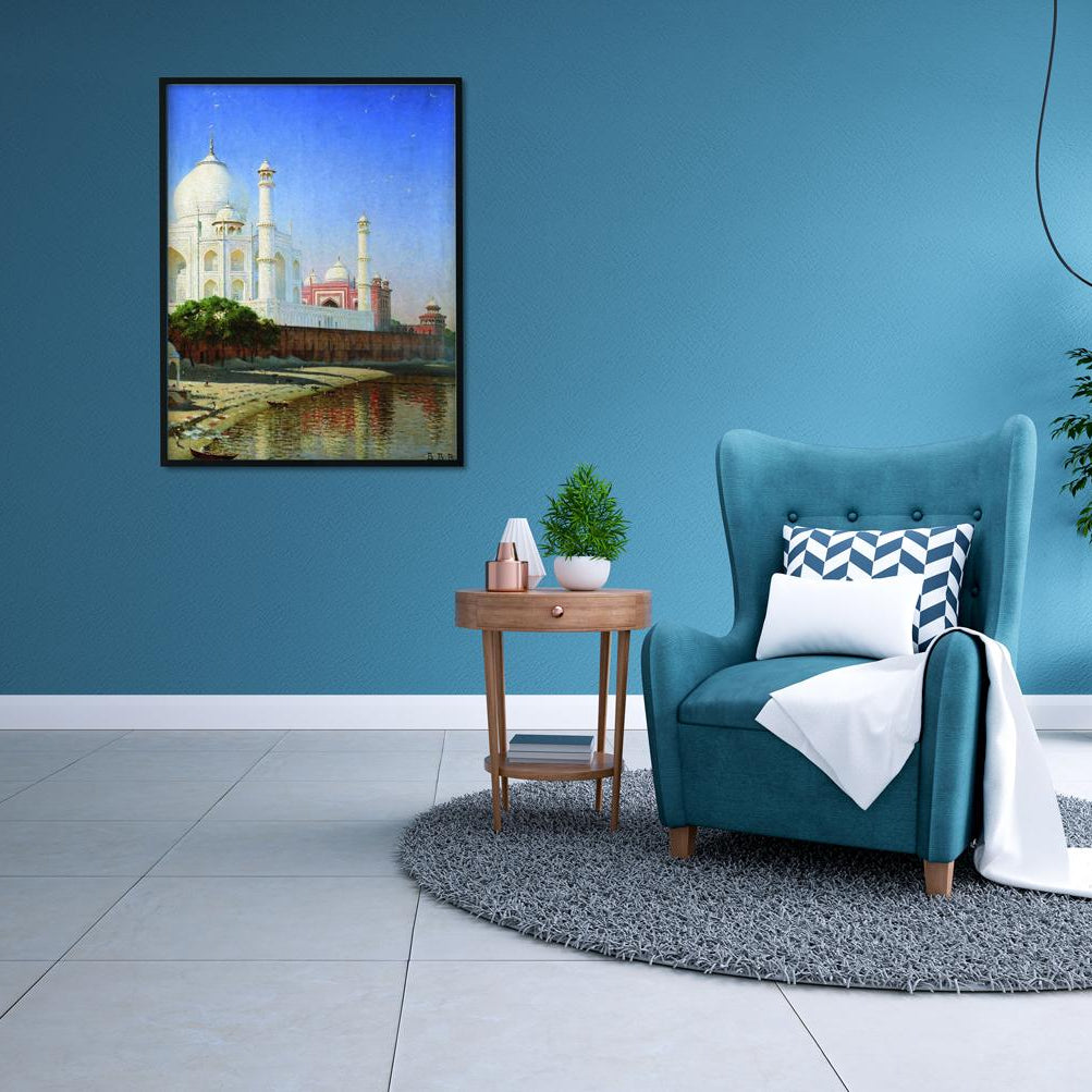 The taj mahal mausoleum Painting - Meri Deewar 3 : 4 Vertical Premium Wall Art Canvas by MeriDeewar