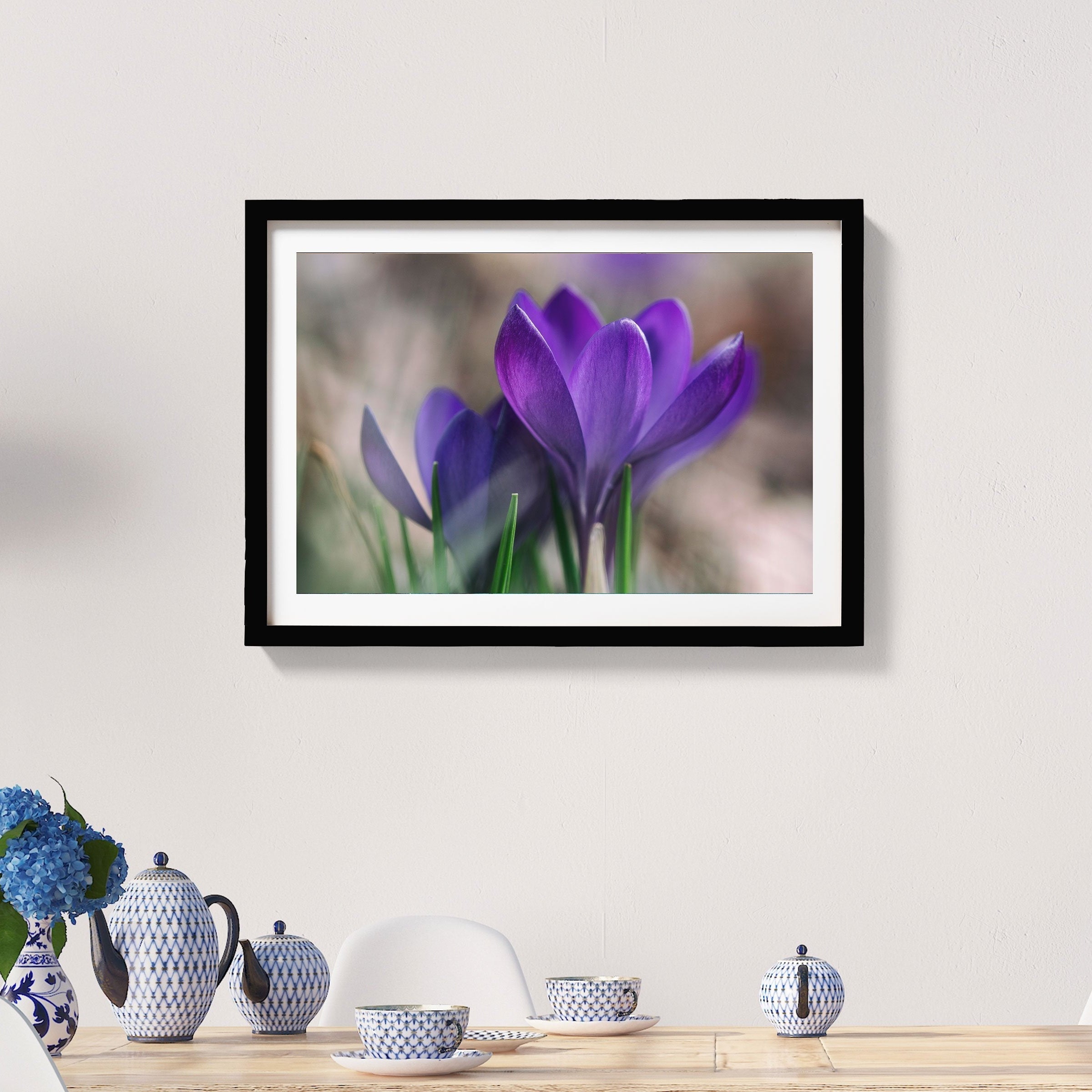 The Violet Lily Painting - Meri Deewar 3 : 2 Horizontal Premium Wall Art Canvas by MeriDeewar
