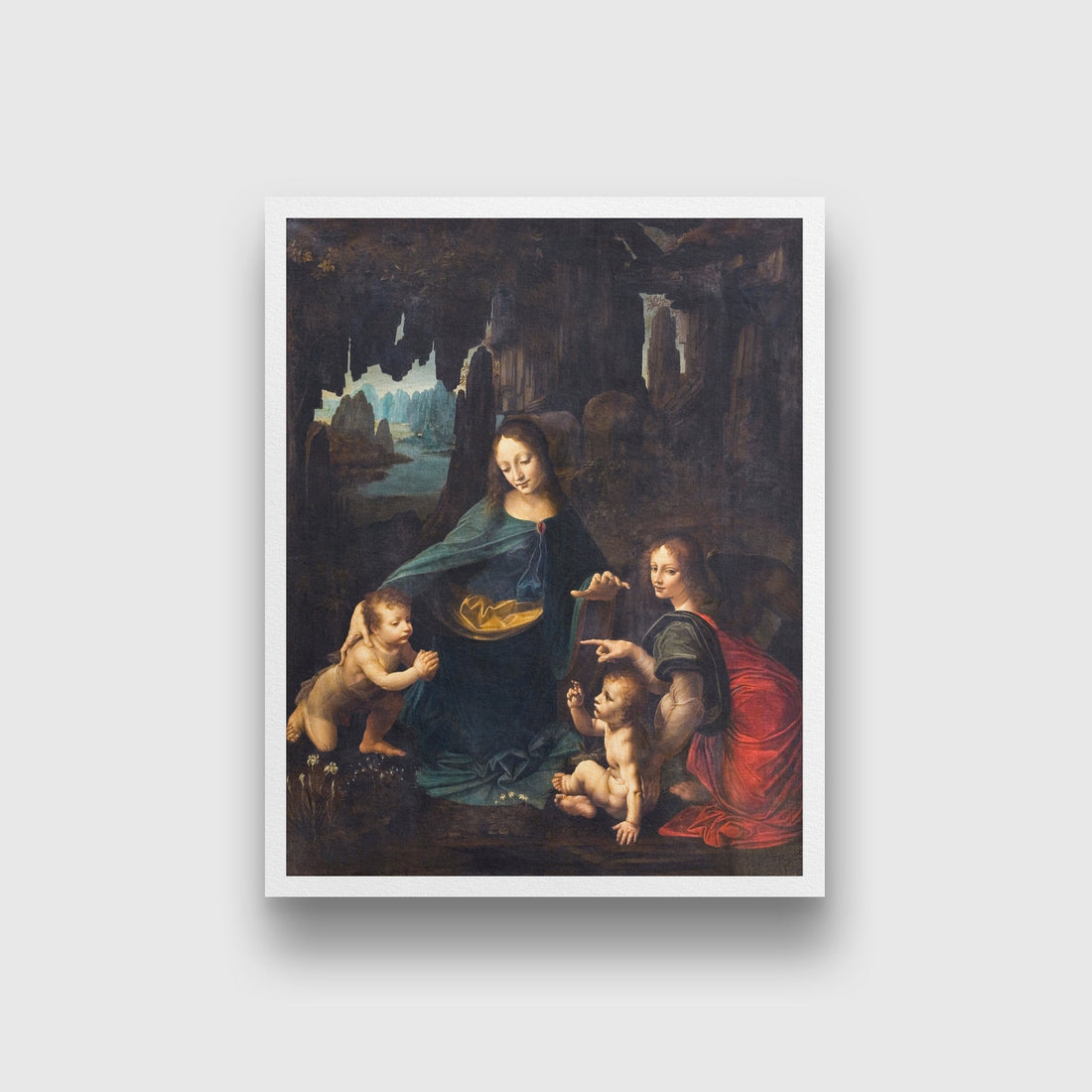 The Virgin of the Rocks Painting - Meri Deewar 3 : 4 Vertical Premium Wall Art Canvas by MeriDeewar