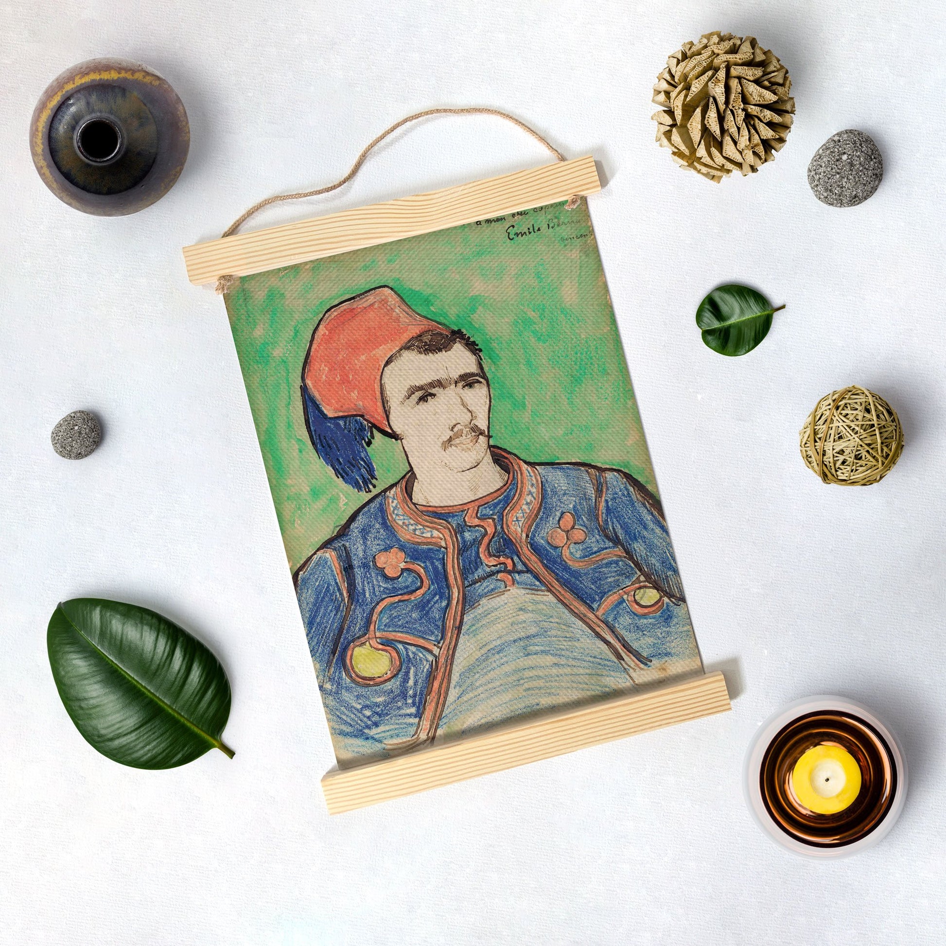 The Zouave (1888) By Van Gogh Hanging Canvas Painting - Meri Deewar Hanging Canvas Premium Wall Art Canvas by MeriDeewar