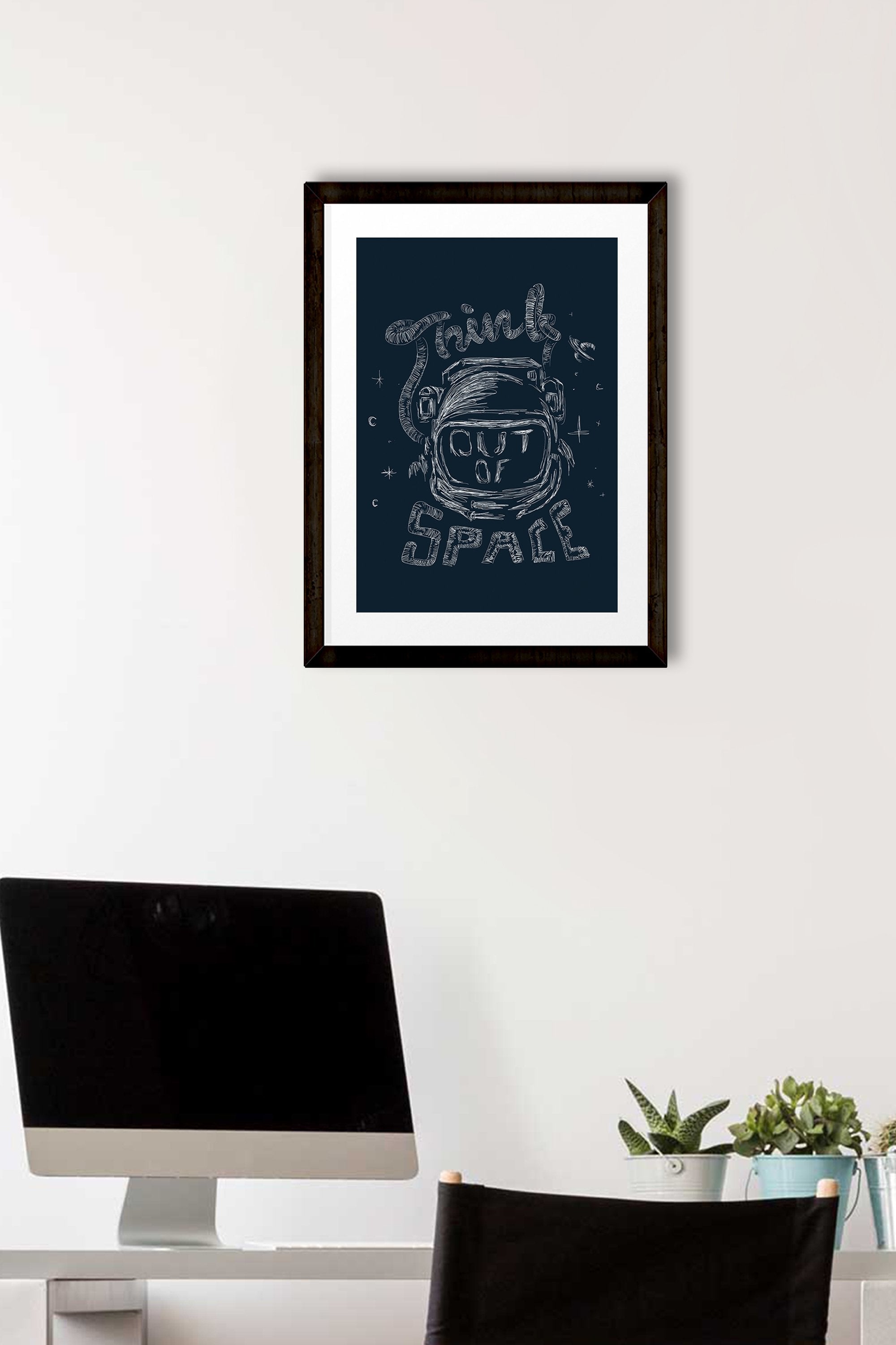 Think-out-of-space Painting - Meri Deewar 2 : 3 Vertical Premium Wall Art Canvas by MeriDeewar