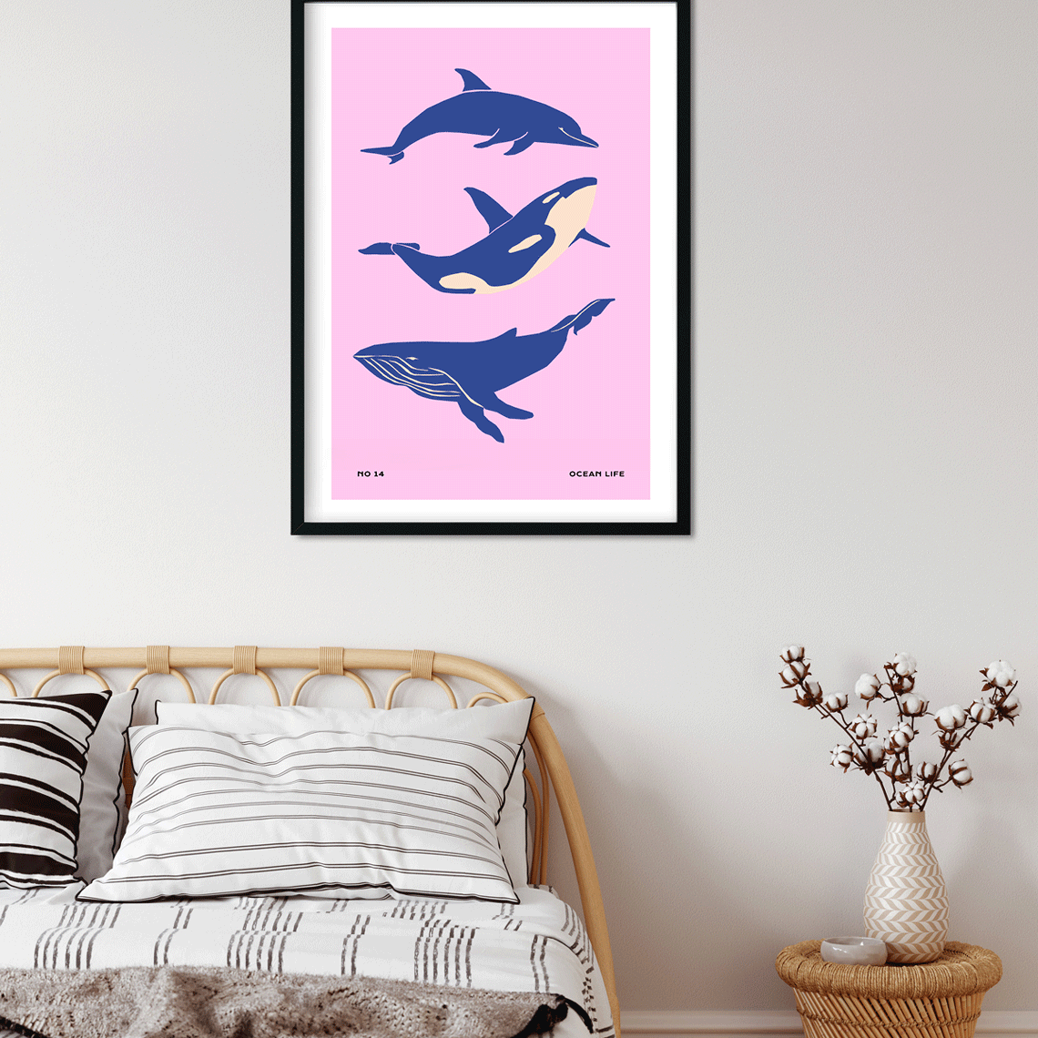 Three big space whales Art Painting 3 : 4.2 Vertical Premium Wall Art Canvas by MeriDeewar