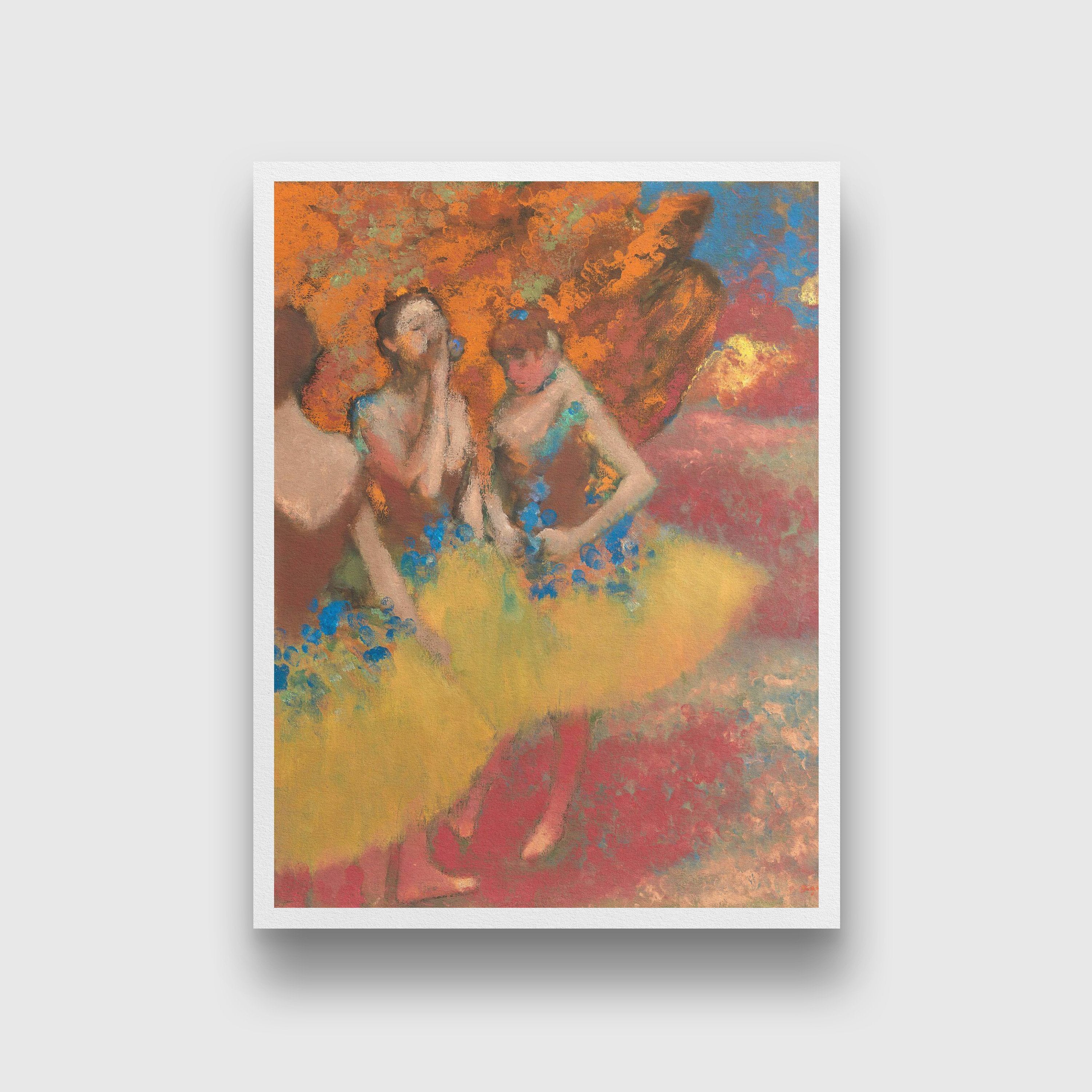 Three Dancers in Yellow Skirts Painting - Meri Deewar 3 : 4 Vertical Premium Wall Art Canvas by MeriDeewar