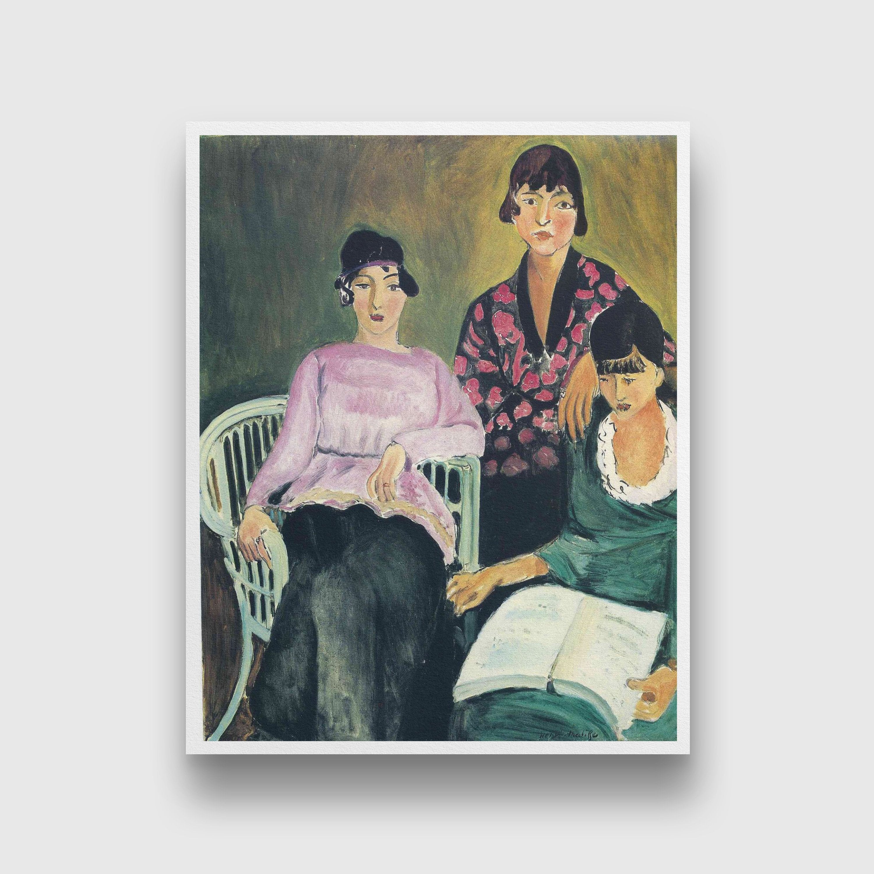 Three Sisters Painting - Meri Deewar 4 :5 Vertical Premium Wall Art Canvas by MeriDeewar