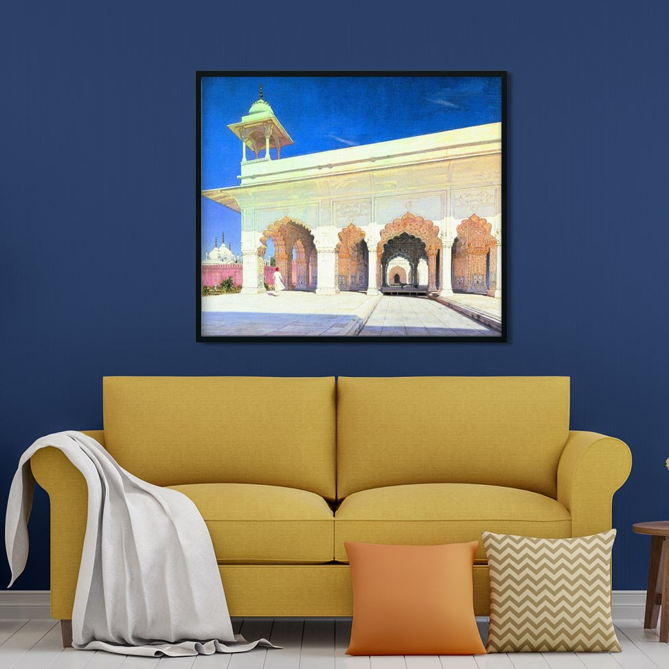 Throne hall of the great mughal shah jahan and aurang zeb in delhi fort Painting - Meri Deewar 6 : 5 Horizontal Premium Wall Art Canvas by MeriDeewar