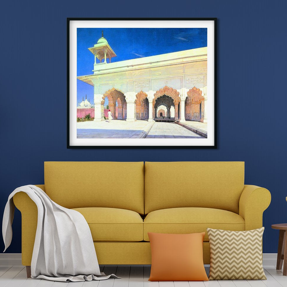 Throne hall of the great mughal shah jahan and aurang zeb in delhi fort Painting - Meri Deewar 6 : 5 Horizontal Premium Wall Art Canvas by MeriDeewar