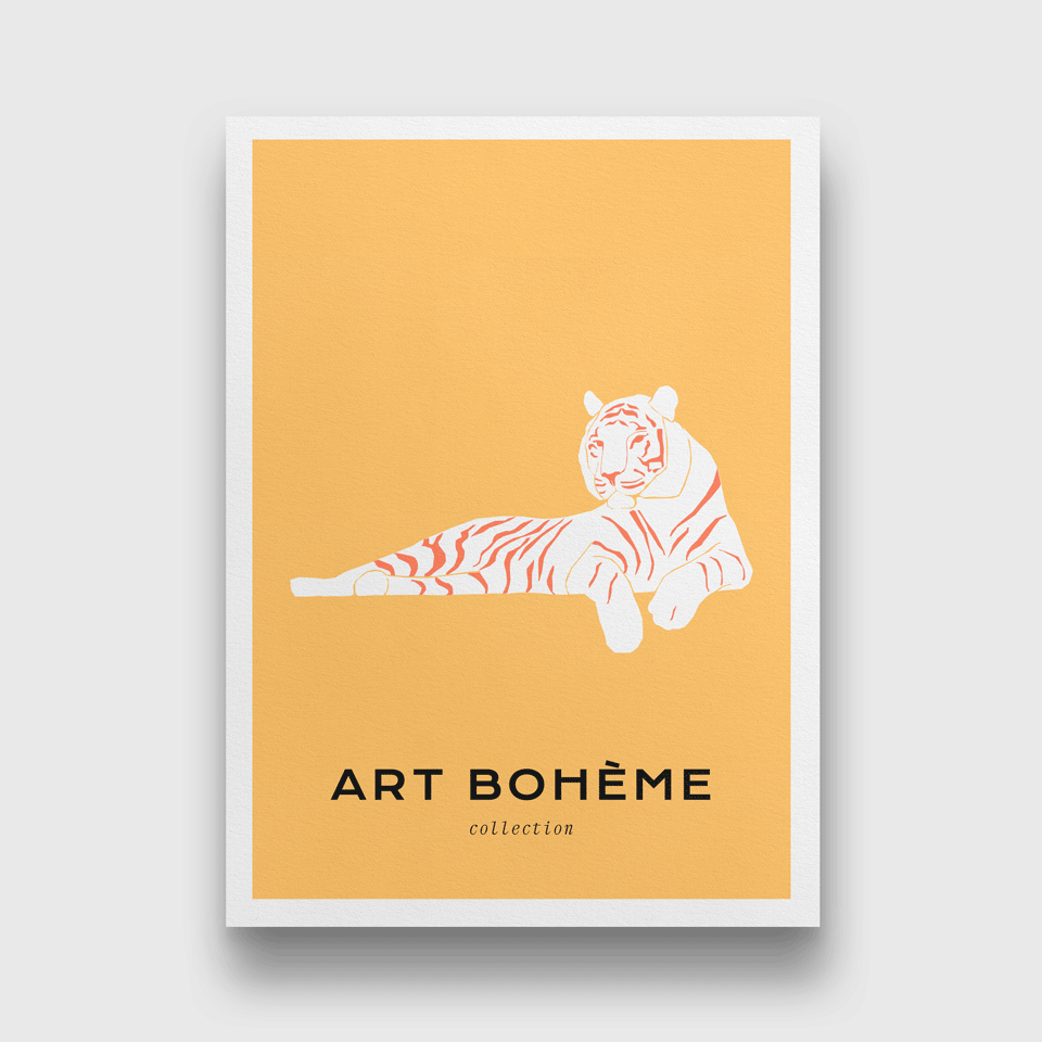 Tiger Art Boheme Painting 3 : 4.2 Vertical Premium Wall Art Canvas by MeriDeewar