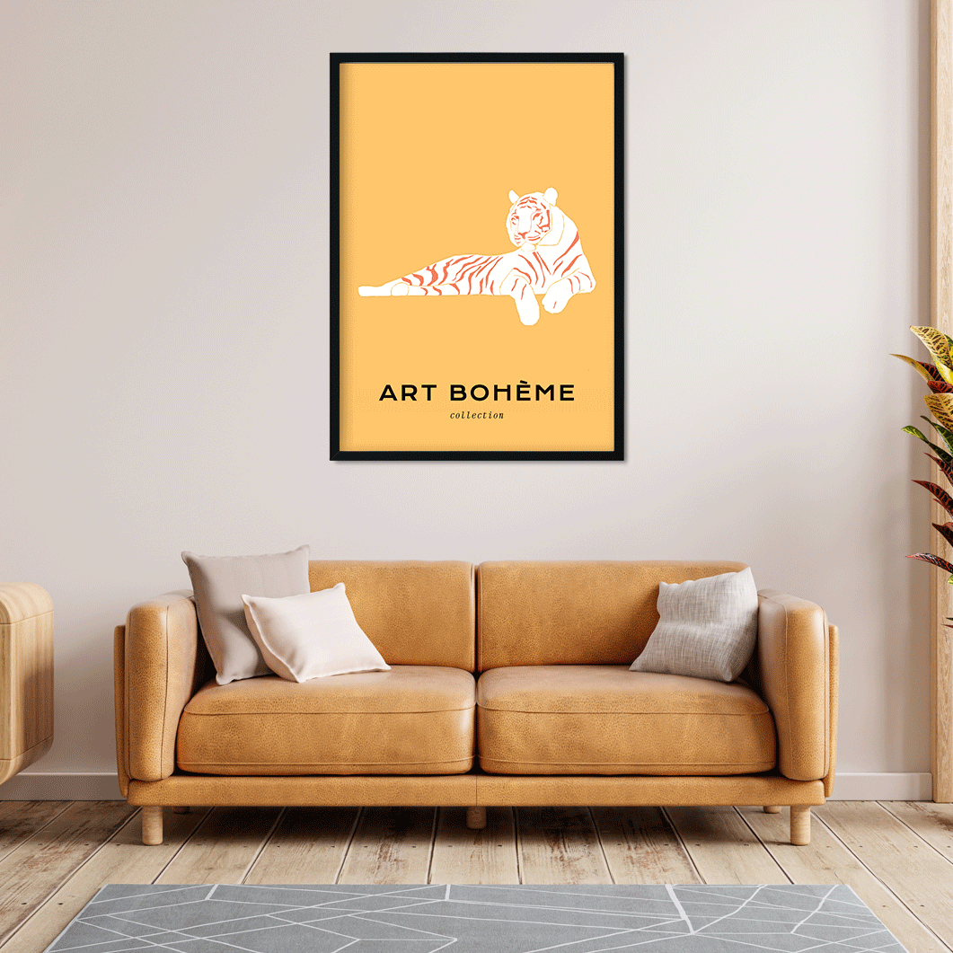 Tiger Art Boheme Painting 3 : 4.2 Vertical Premium Wall Art Canvas by MeriDeewar