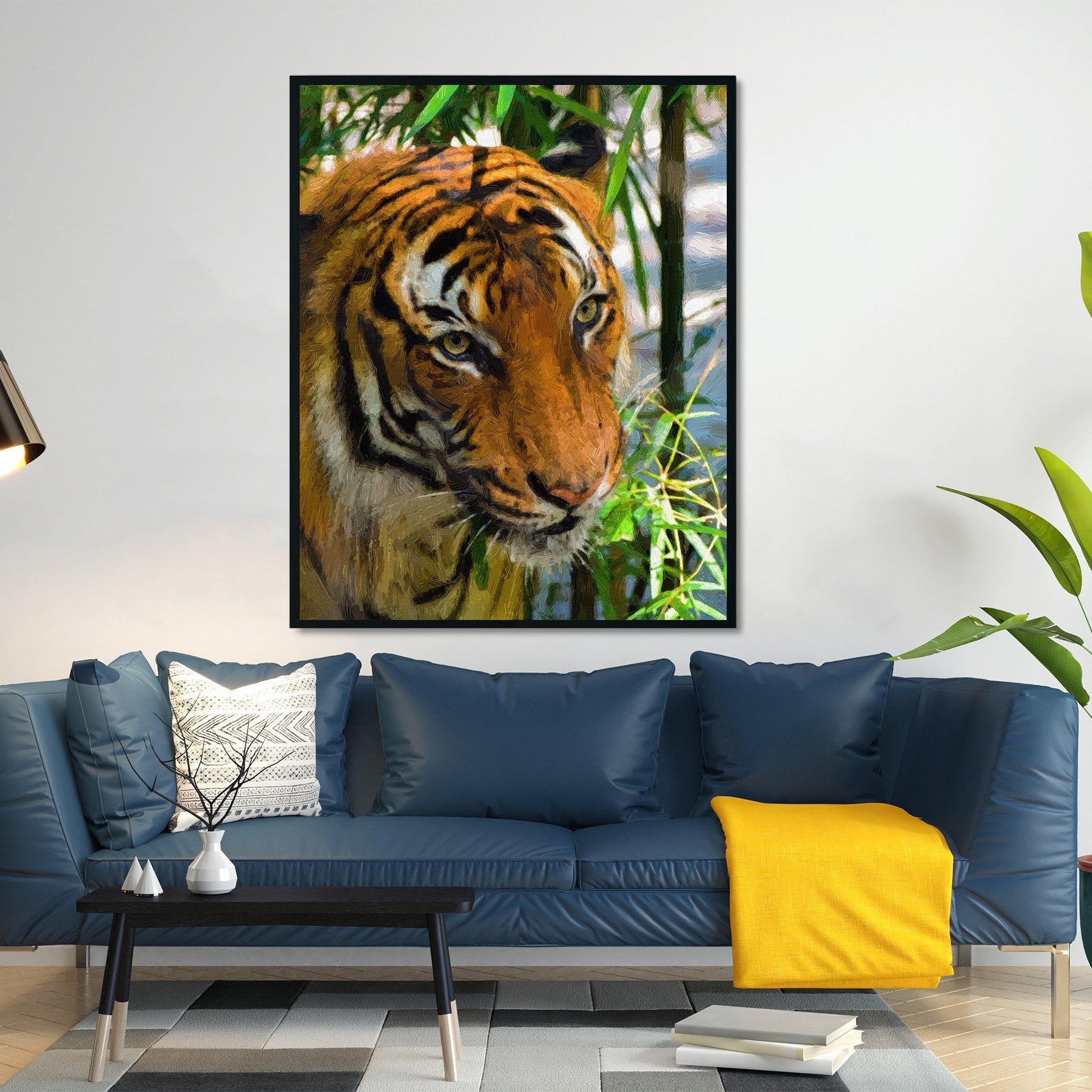 Tiger Painting - Meri Deewar 5 : 6 Vertical Premium Wall Art Canvas by MeriDeewar