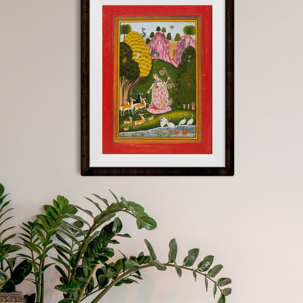 Todi Ragini, from a Ragamala Painting - Meri Deewar 3 : 4 Vertical Premium Wall Art Canvas by MeriDeewar