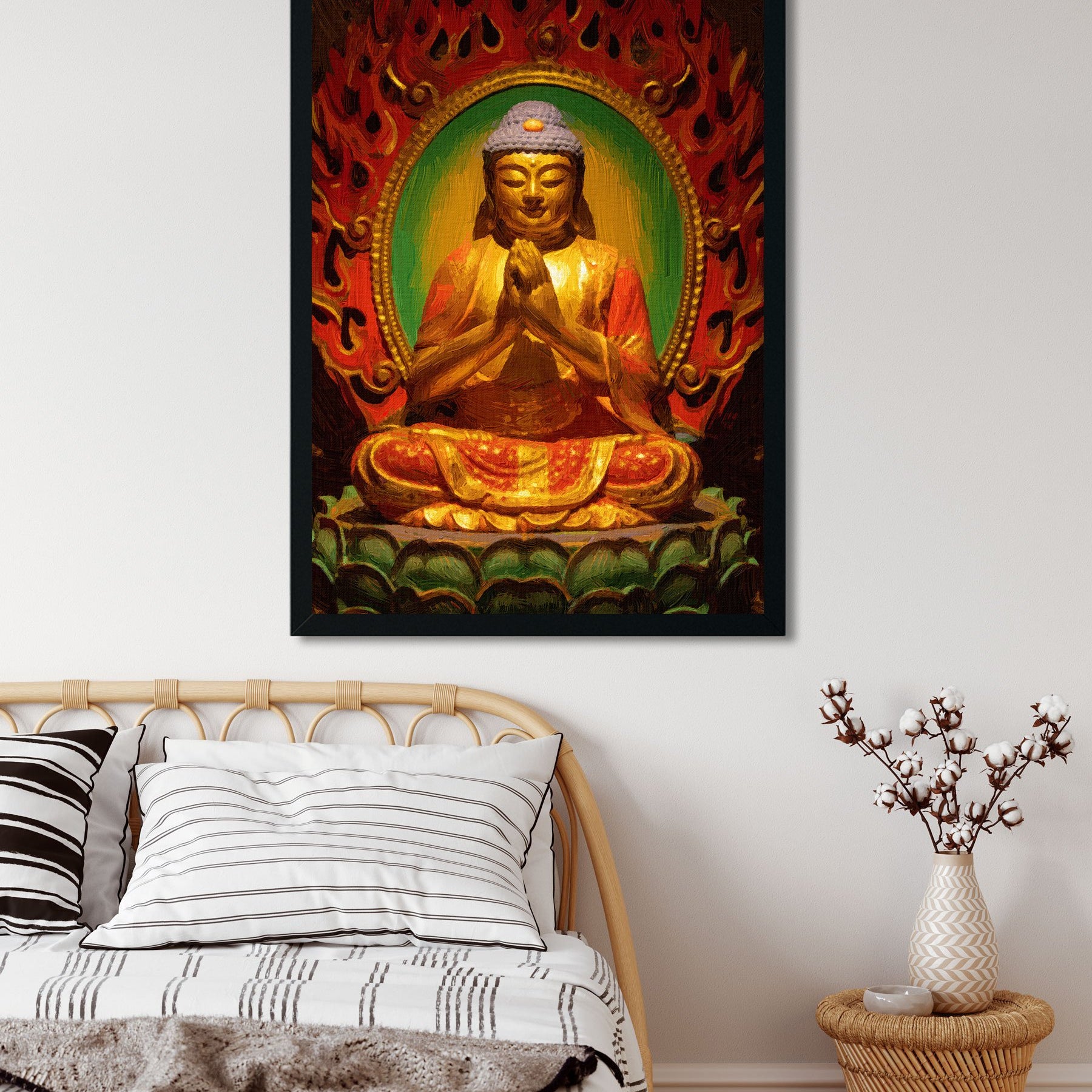 Tooth Relic Temple Buddha statue Painting - Meri Deewar 2 : 3 Vertical Premium Wall Art Canvas by MeriDeewar